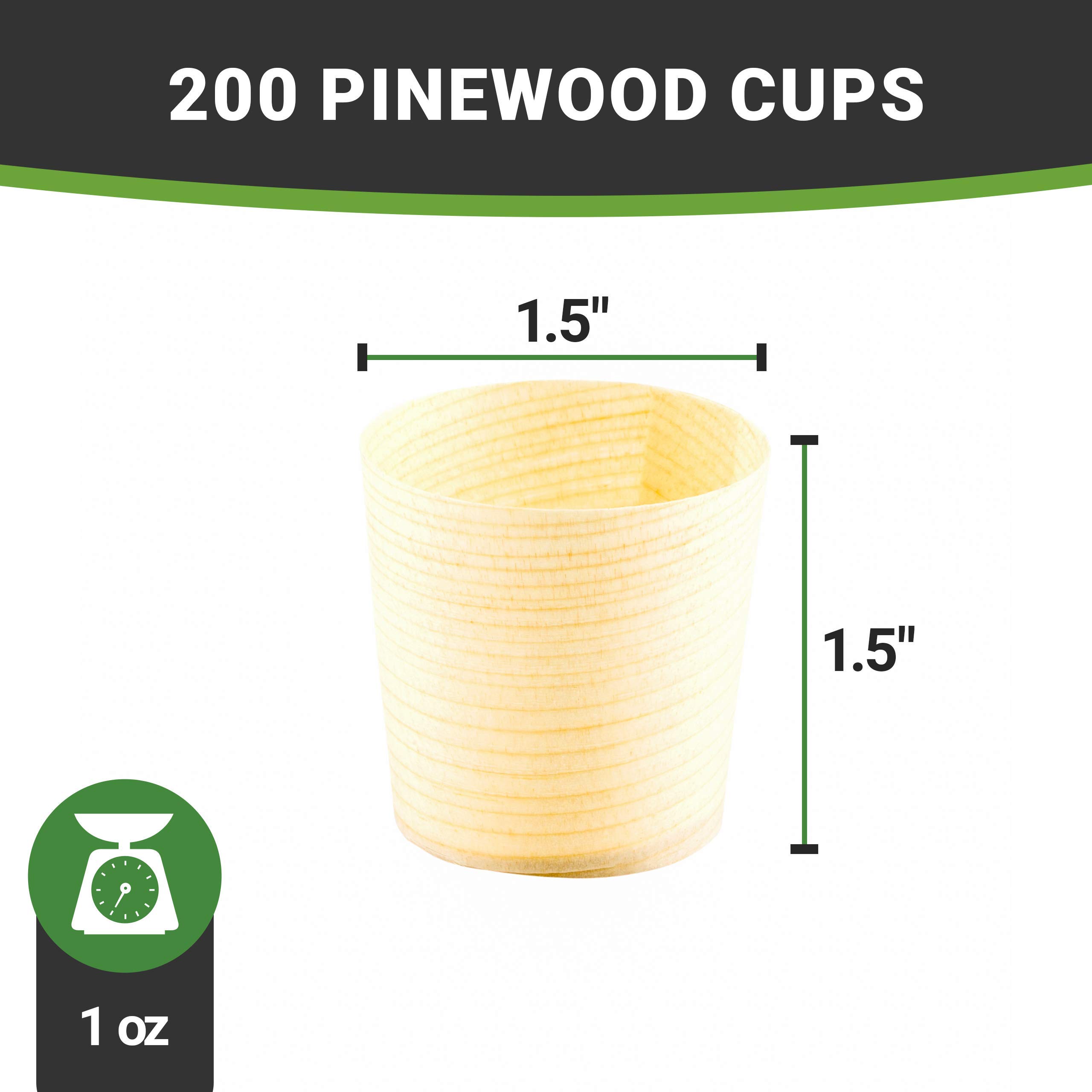 **200-Pack 1 oz Disposable Mini Appetizer Cups | Eco-Friendly Shaved Pinewood Tasting Cups for Catering, Weddings, Parties – Perfect for Samples, Desserts & Snacks**    *(Use for wine tastings, dessert shots, party favors, and small bite servings at events!)*