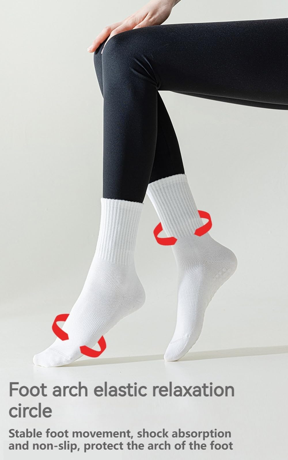 Non-Slip Pilates Socks for Women with Grip - 4 Pairs Breathable Barre Socks for Yoga, Dance & Workout - Perfect for Studio Classes, Home Exercises and Gym Sessions
