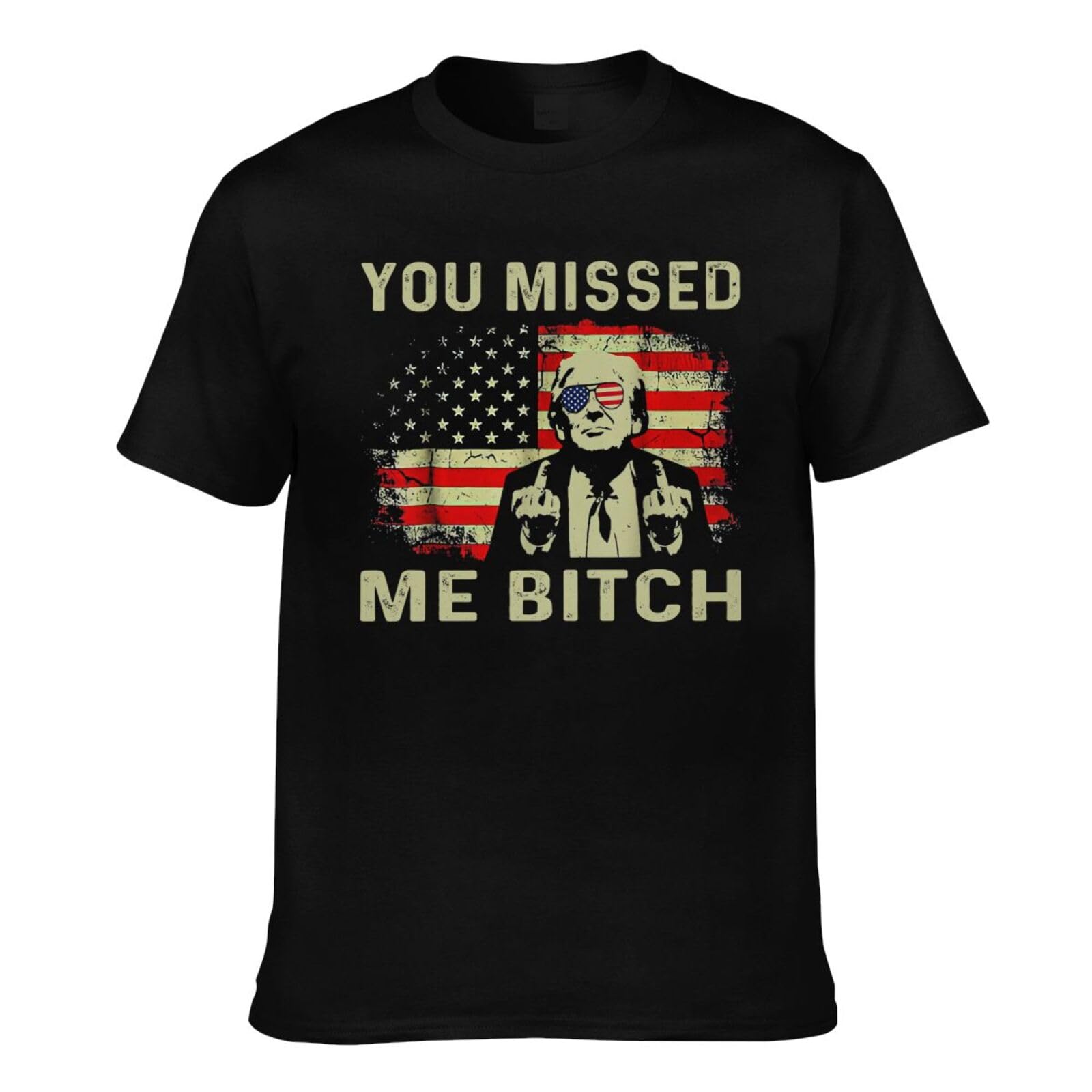Trump 2024 T-Shirt - 'You Missed Me Bitch' Political Slogan Tee - Perfect for Campaign Rallies & Conservative Events