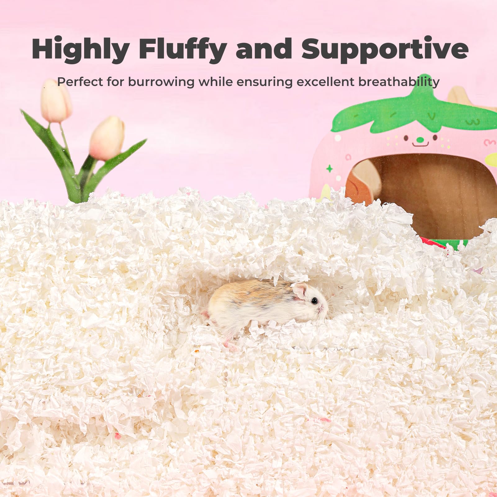 Premium Natural Paper Small Pet Bedding - Moisture Absorbent, Dust-Free for Guinea Pigs, Hamsters & Rabbits | 12L | Ideal for Cages, Nesting & Odor Control