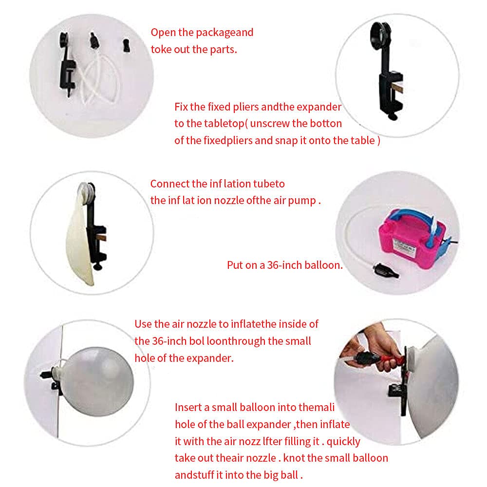 Premium Balloon Stuffing Machine Kit - Balloon Filling Tool & Expander with Knotter for Christmas, Birthday, Wedding Party Decorations (2.5x1.9x10.2in) - Perfect for DIY Balloon Arches, Centerpieces & Party Backdrops
