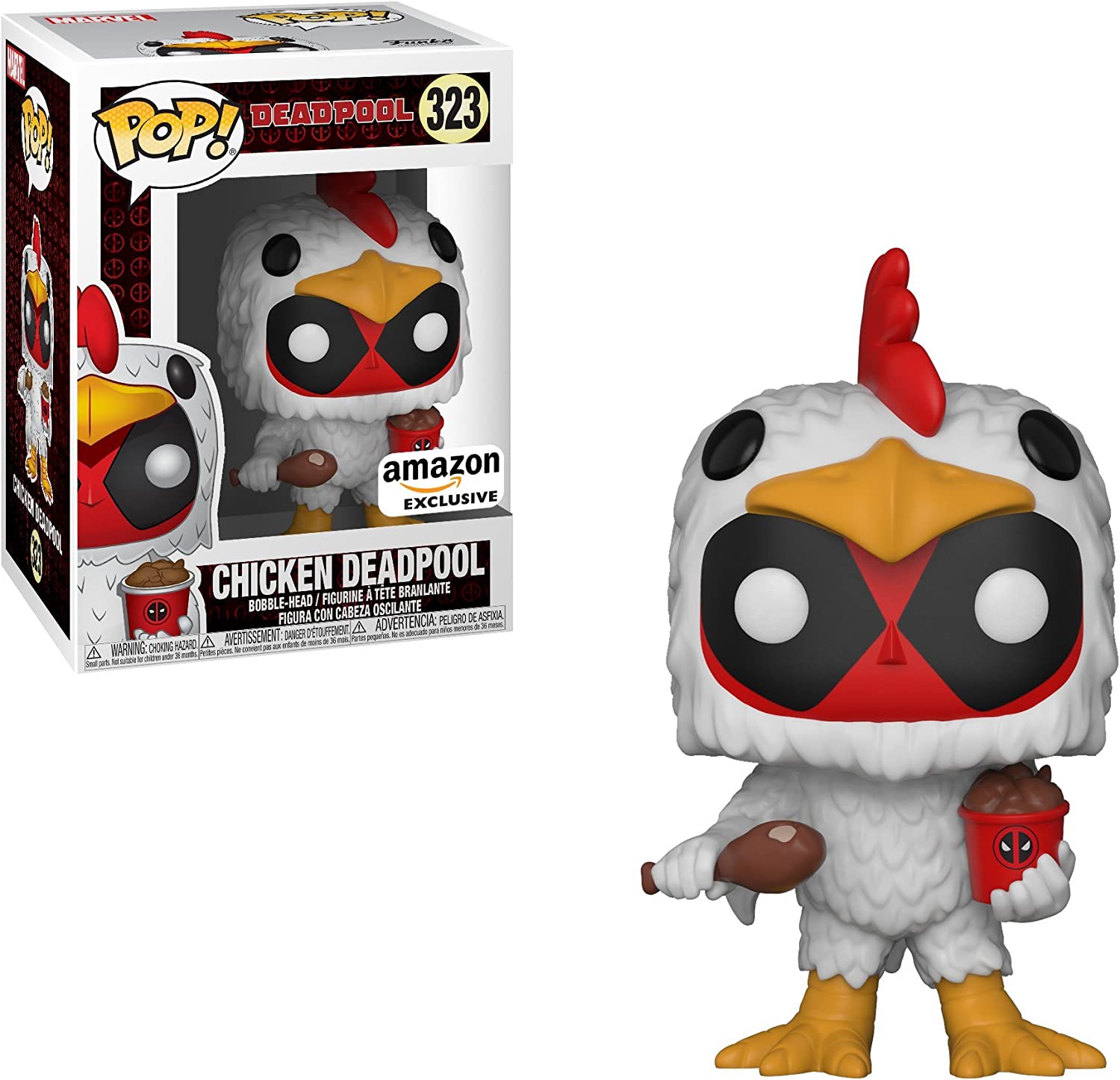 Deadpool Chicken Suit Cosplay Costume - Amazon Exclusive Collectible #323 - Perfect for Halloween, Comic Con & Marvel-Themed Parties