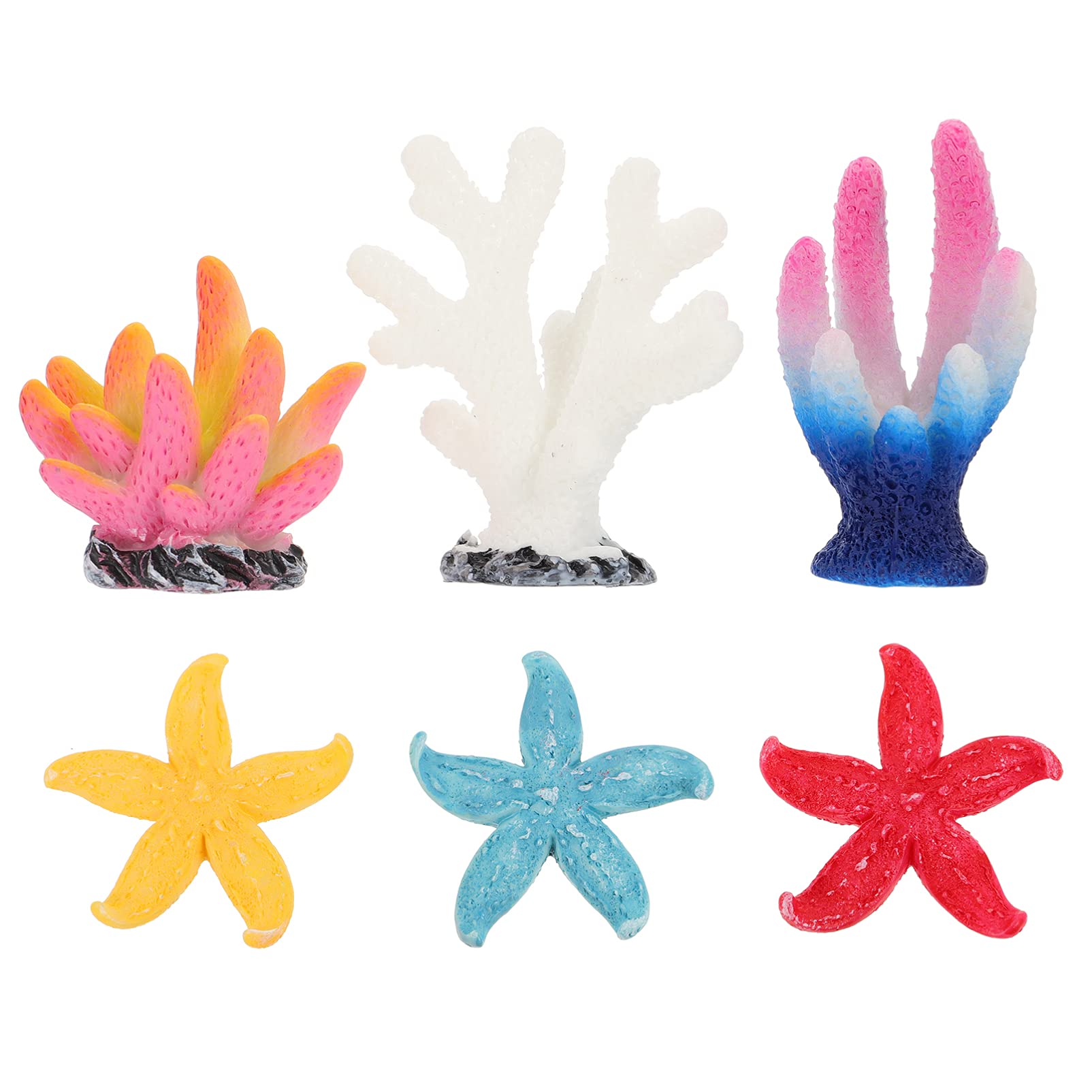 ULTNICE 6-Piece Aquarium Decor Set - Colorful Resin Coral Ornaments for Fish Tanks | Perfect for Freshwater & Saltwater Aquariums, Betta Fish Tanks & Home Decor