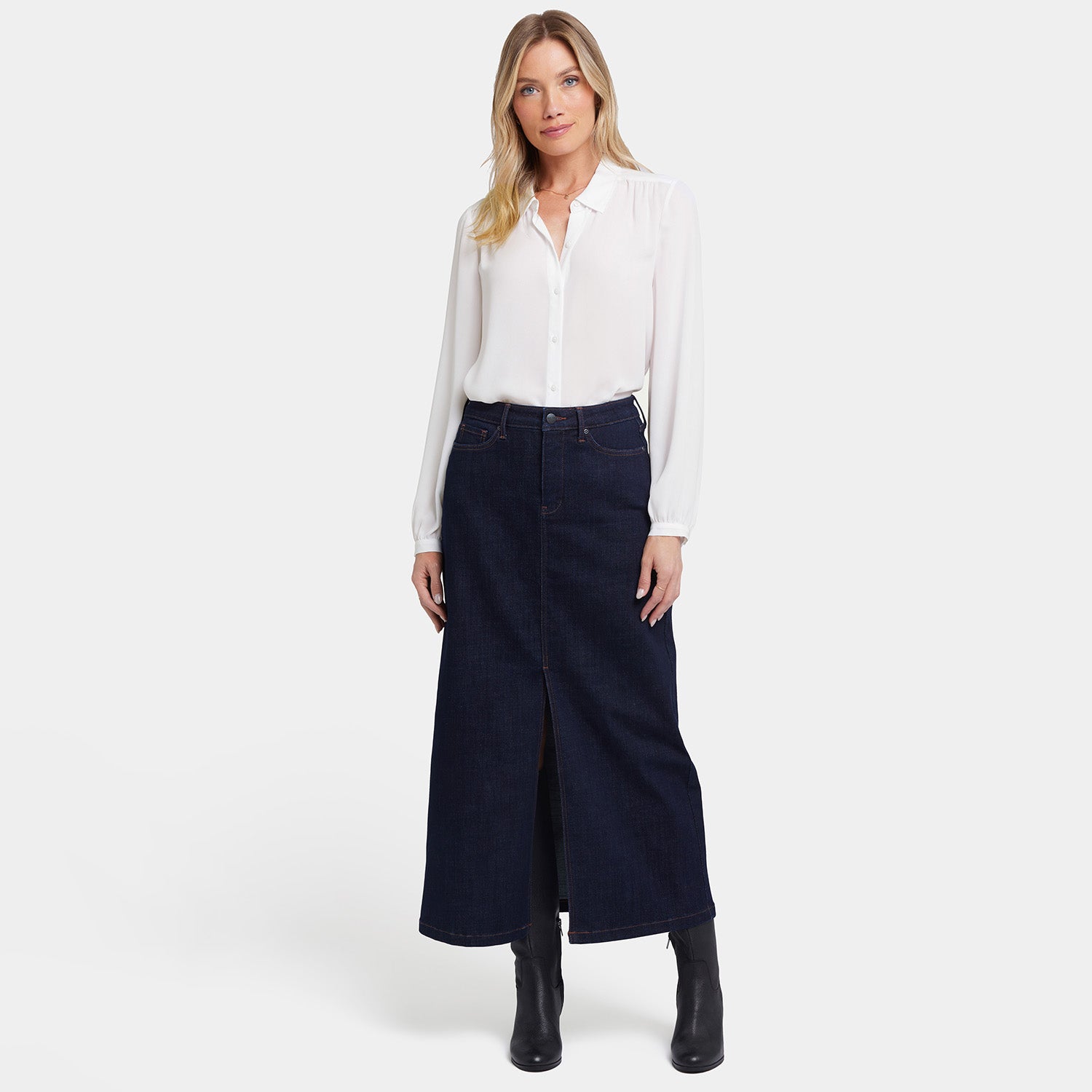 Elegant High Waist Long Skirt for Women - Flowy Maxi Skirt with Pockets - Perfect for Casual Wear, Office, and Special Occasions