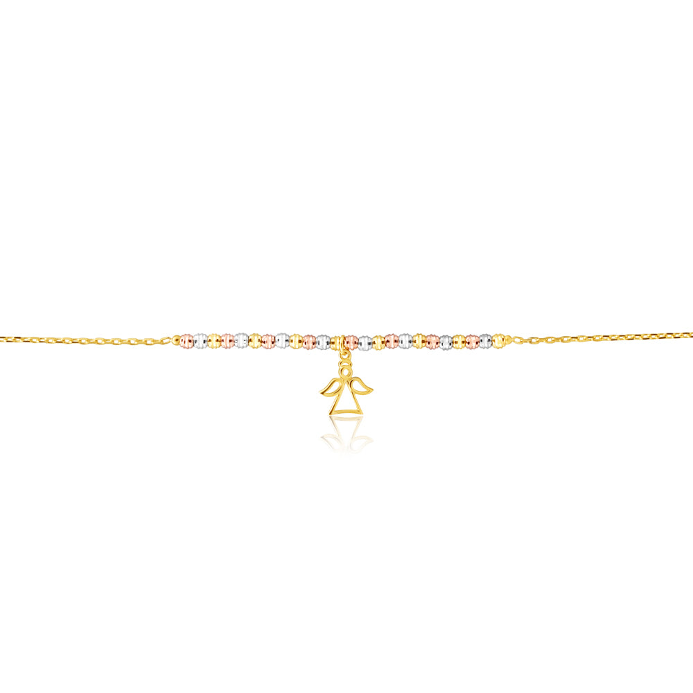 9ct Gold Figaro Angel 27cm Ankle Bracelet - Elegant Jewelry for Women, Perfect for Everyday Wear and Special Occasions