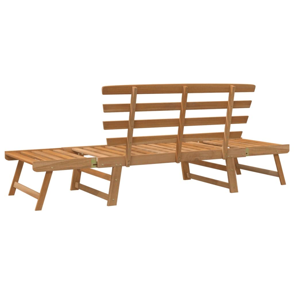 2-in-1 Convertible Outdoor Bench & Patio Daybed - Solid Acacia Wood Garden Furniture (26.8