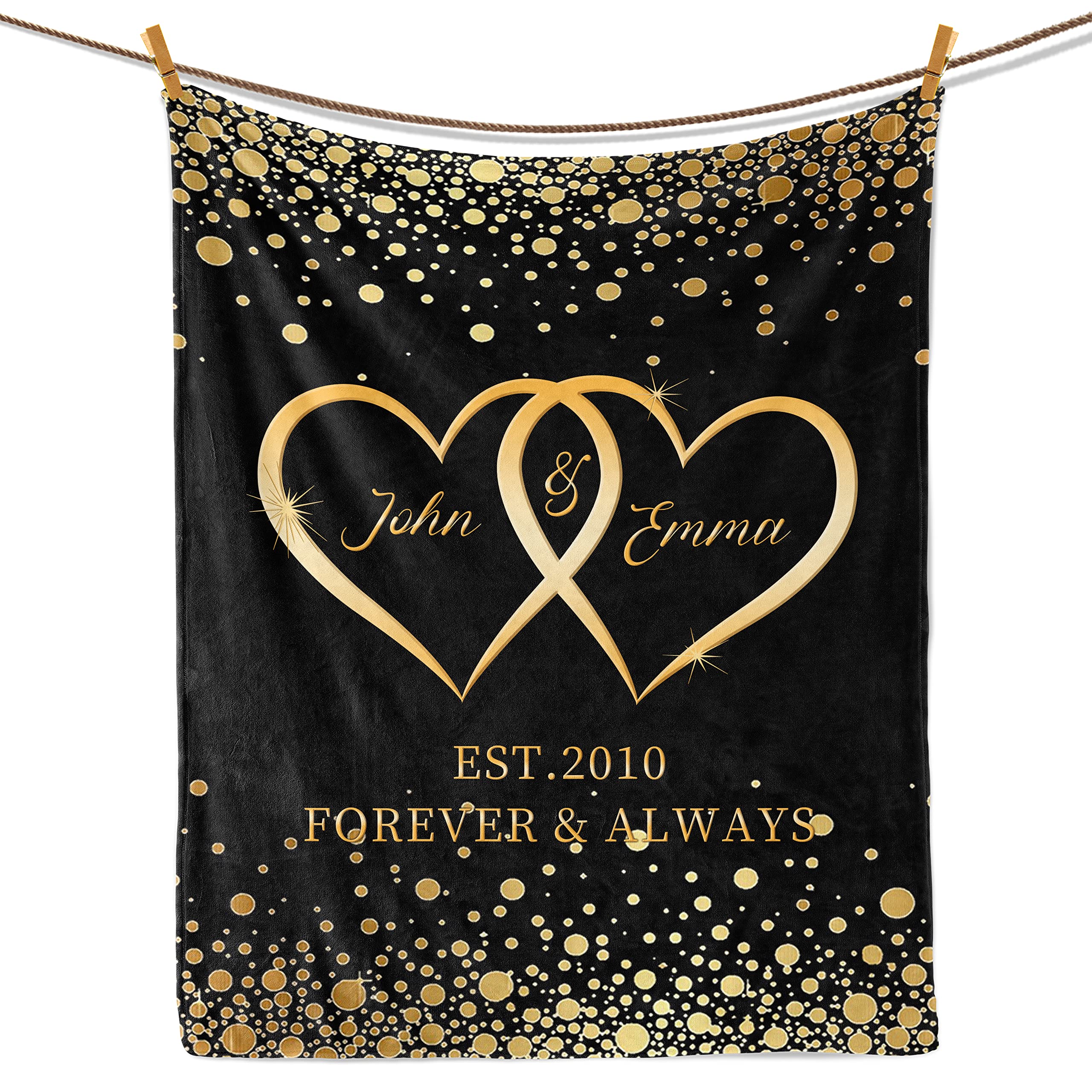 Personalized Couple Blankets for Him - Custom Anniversary Wedding & Valentine's Day Gifts for Boyfriend, Birthday Present for BF, Long Distance Relationship Gifts - Perfect for Romantic Nights & Cozy Home Decor