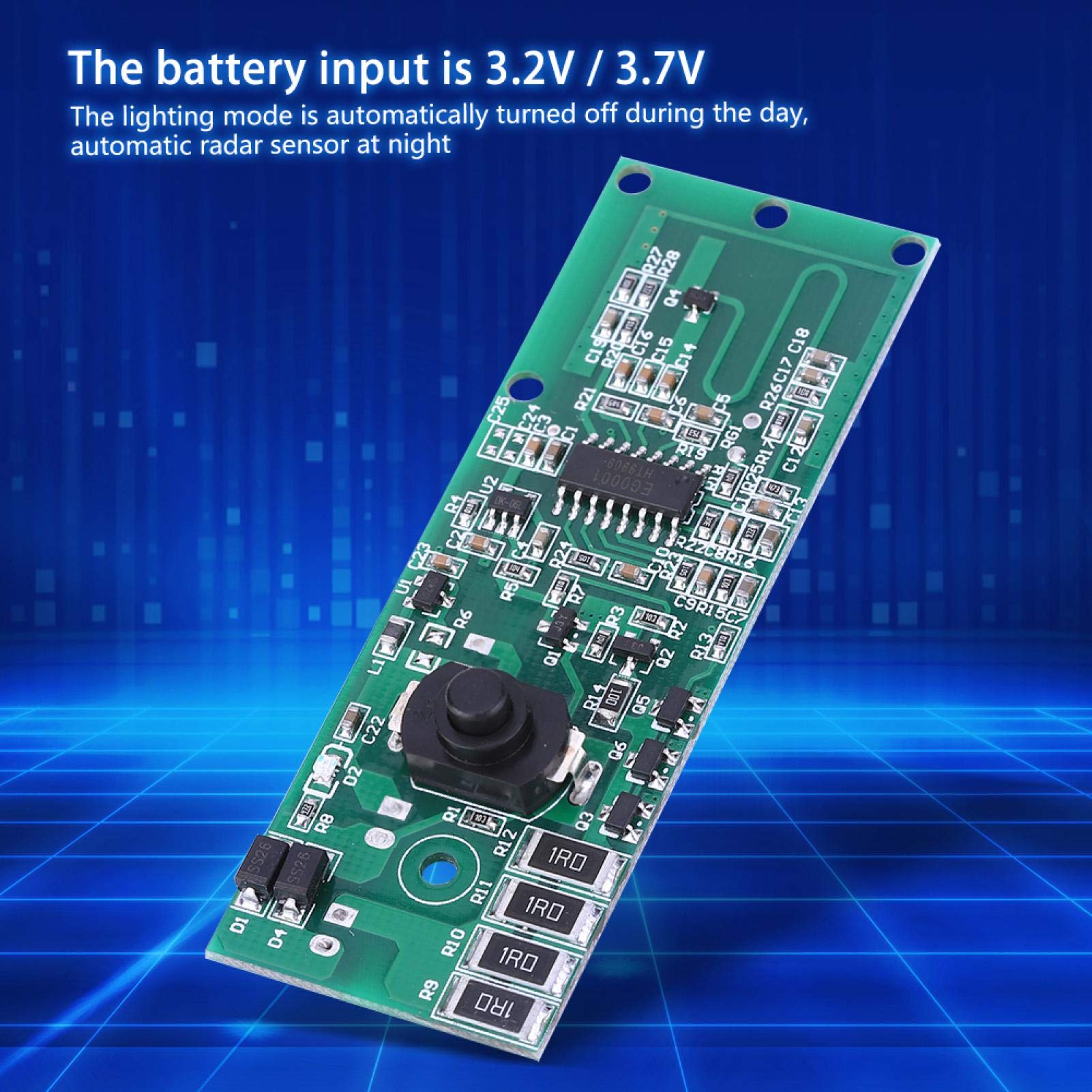 YX-408 Microwave Radar Sensor Solar Light Controller Module with Switch - 6-10M Induction Range, 26x84mm - Perfect for Outdoor Solar Lighting, Garden Path Lights & Security Lighting