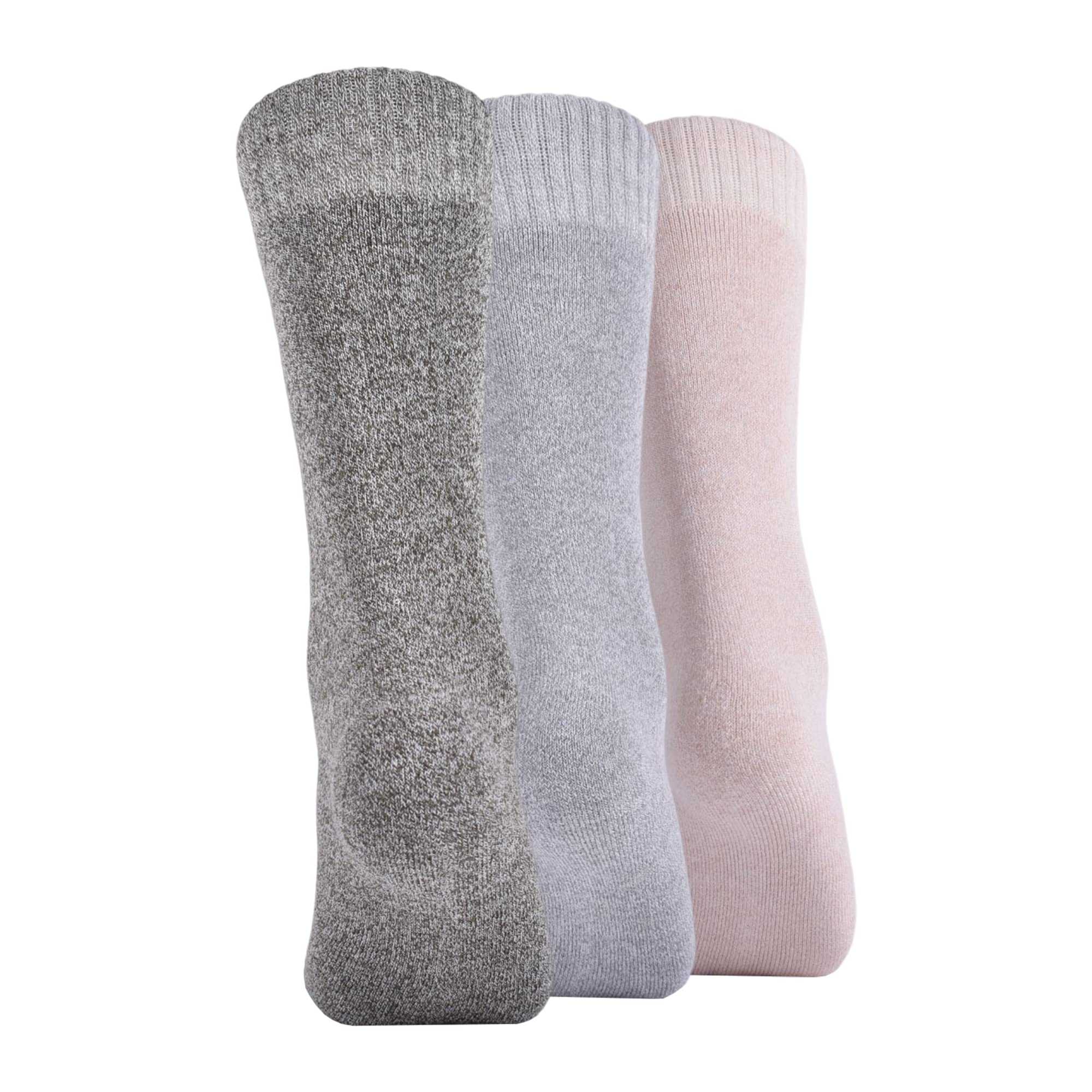 Timberland Women's Ribbed Marled Boot Socks - 3 Pack Warm Knit Socks for Hiking, Winter & Casual Wear - Comfortable Crew Socks for Boots & Shoes