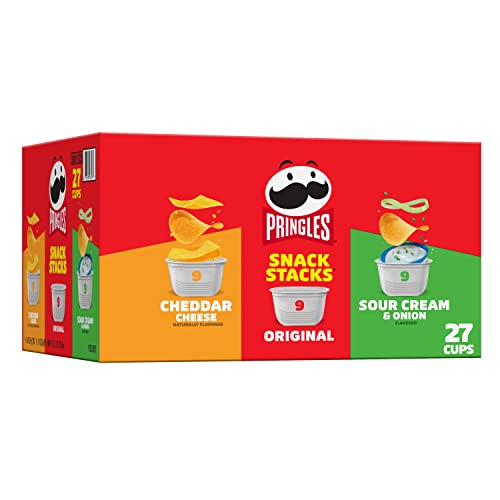 Pringles Potato Crisps Variety Pack - 19.3oz Box (27 Cups) | Lunch Snacks, Office & Kids Snacks | Perfect for School Lunches, Movie Nights & Road Trips