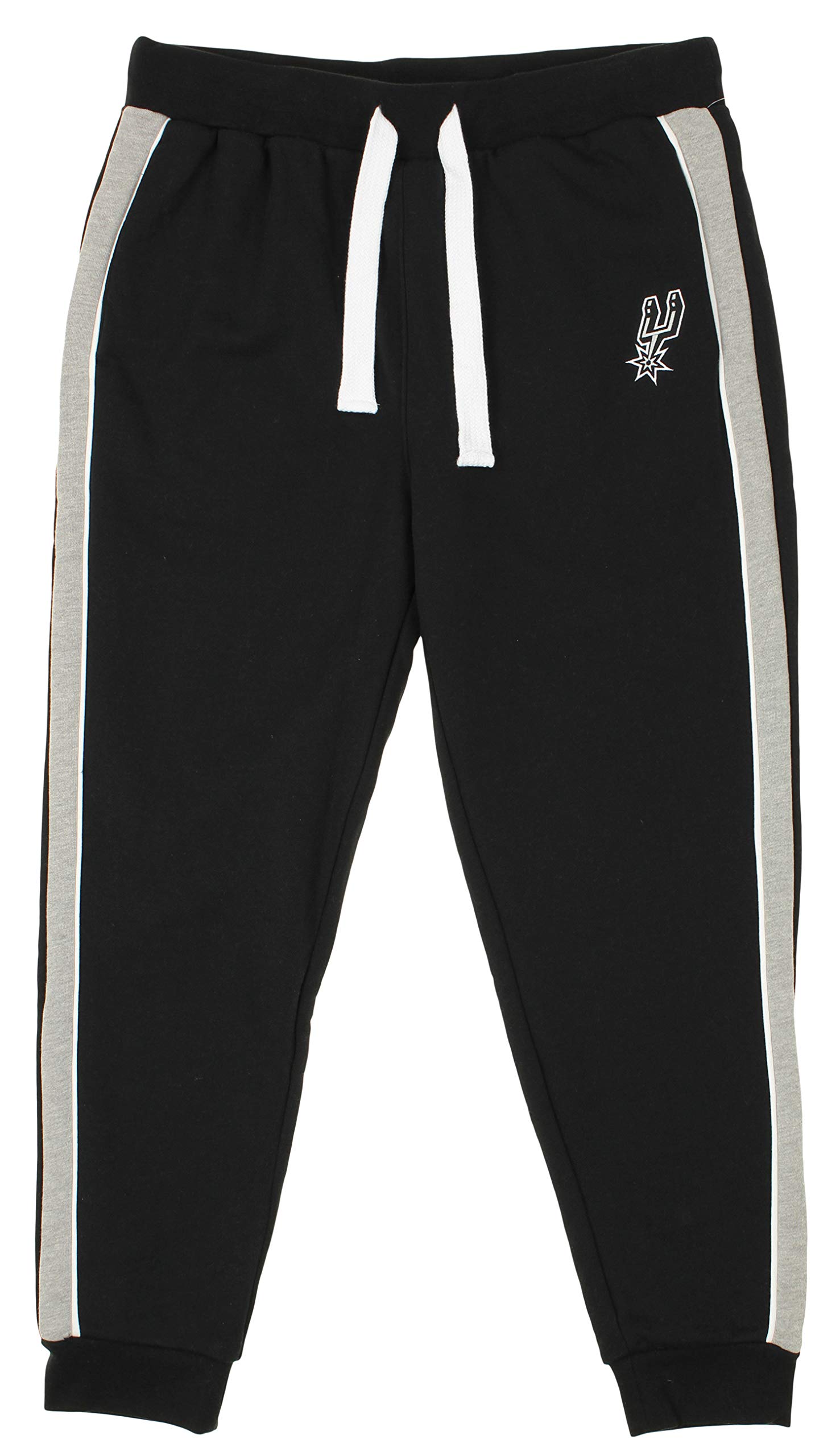 FISLL NBA Men's French Terry Jogger Pants with Piping - Team Logo Sweatpants for Basketball Fans | Gym, Lounge & Casual Wear