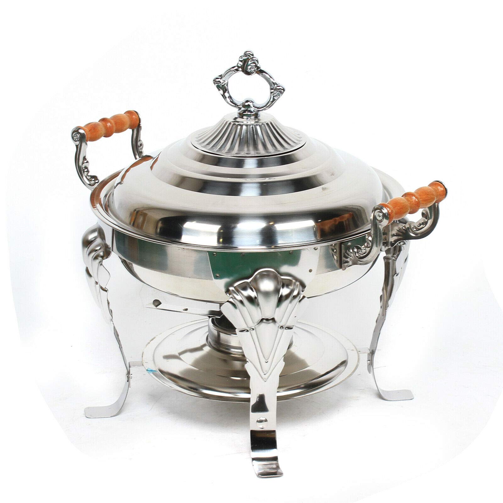 Zhouye Stainless Steel Round Chafing Dish Buffet Set with Trays & Lid - European Style Catering Equipment for Parties, Banquets, Kitchen & Dining Events | Perfect for Buffets, Weddings, Restaurants & Home Entertaining
