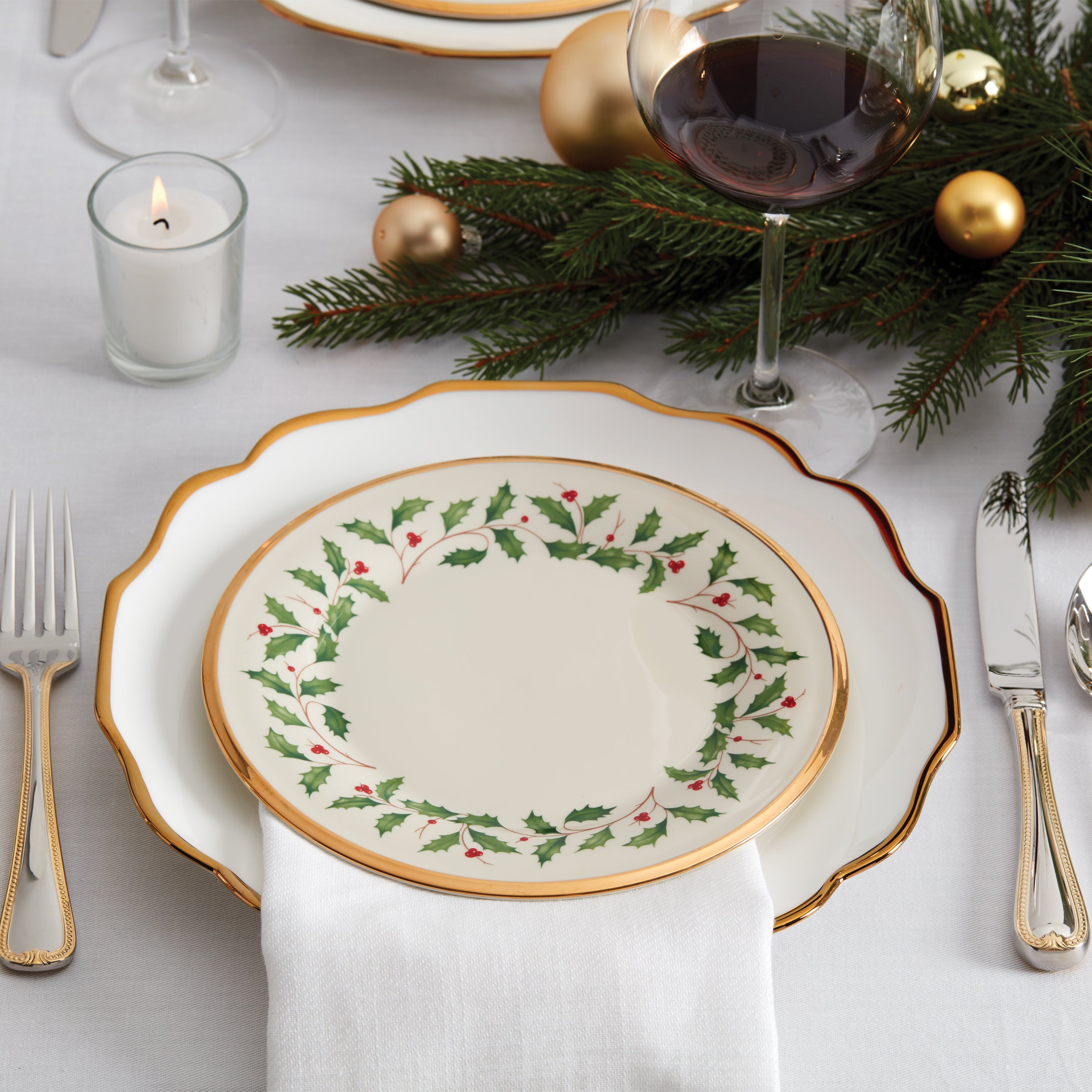 Elegant Holiday Salad Plates - 12-Piece Set for Christmas, Thanksgiving & Dinner Parties - Durable Porcelain Appetizer Dishes for Festive Gatherings & Family Meals