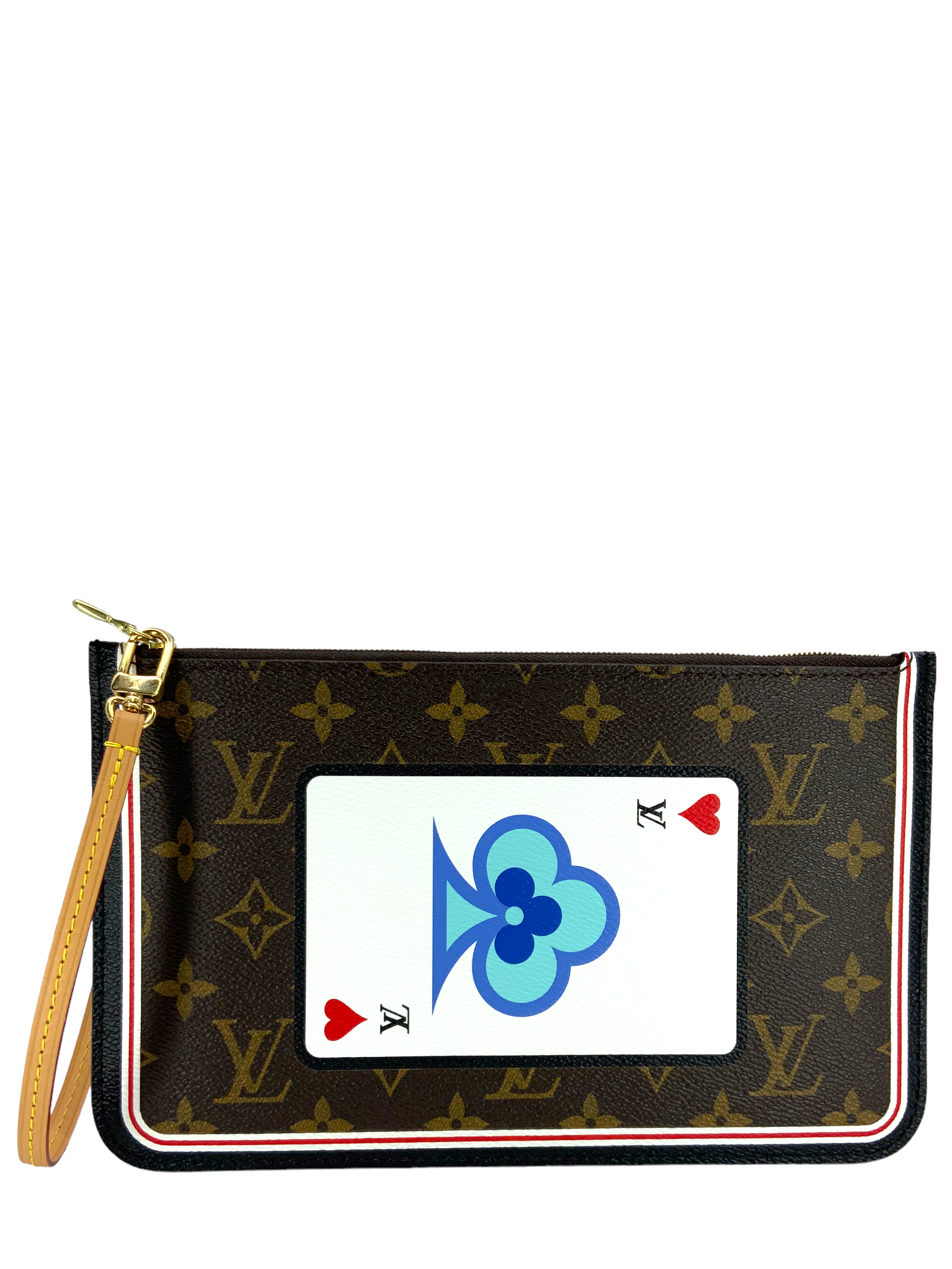 Authentic LOUIS VUITTON Poker Cards Game On Neverfull MM Pochette Wristlet Bag - Luxury Card Holder for Casino Nights & Travel Accessories