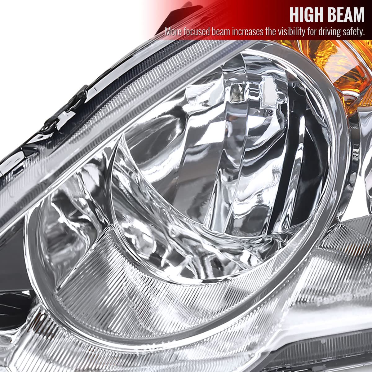 2002-2004 JDM Replacement Clear Headlights & Driving Lamps Set (Left+Right) - Perfect for Night Driving & Car Restoration Projects