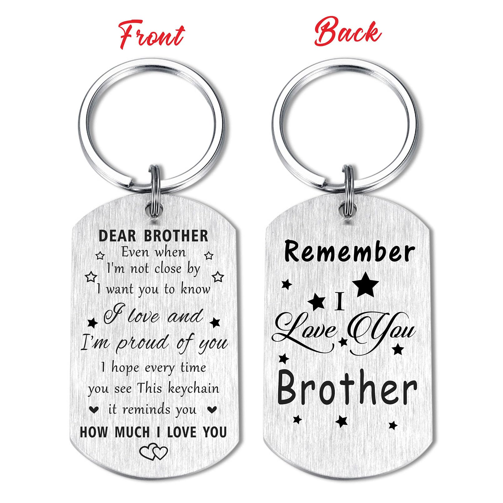 Resdink Brother Gifts from Sister - Engraved Keychain for Men & Boys - Perfect Birthday & Graduation Present for Brother - Ideal for Daily Use, Special Occasions & Keepsakes