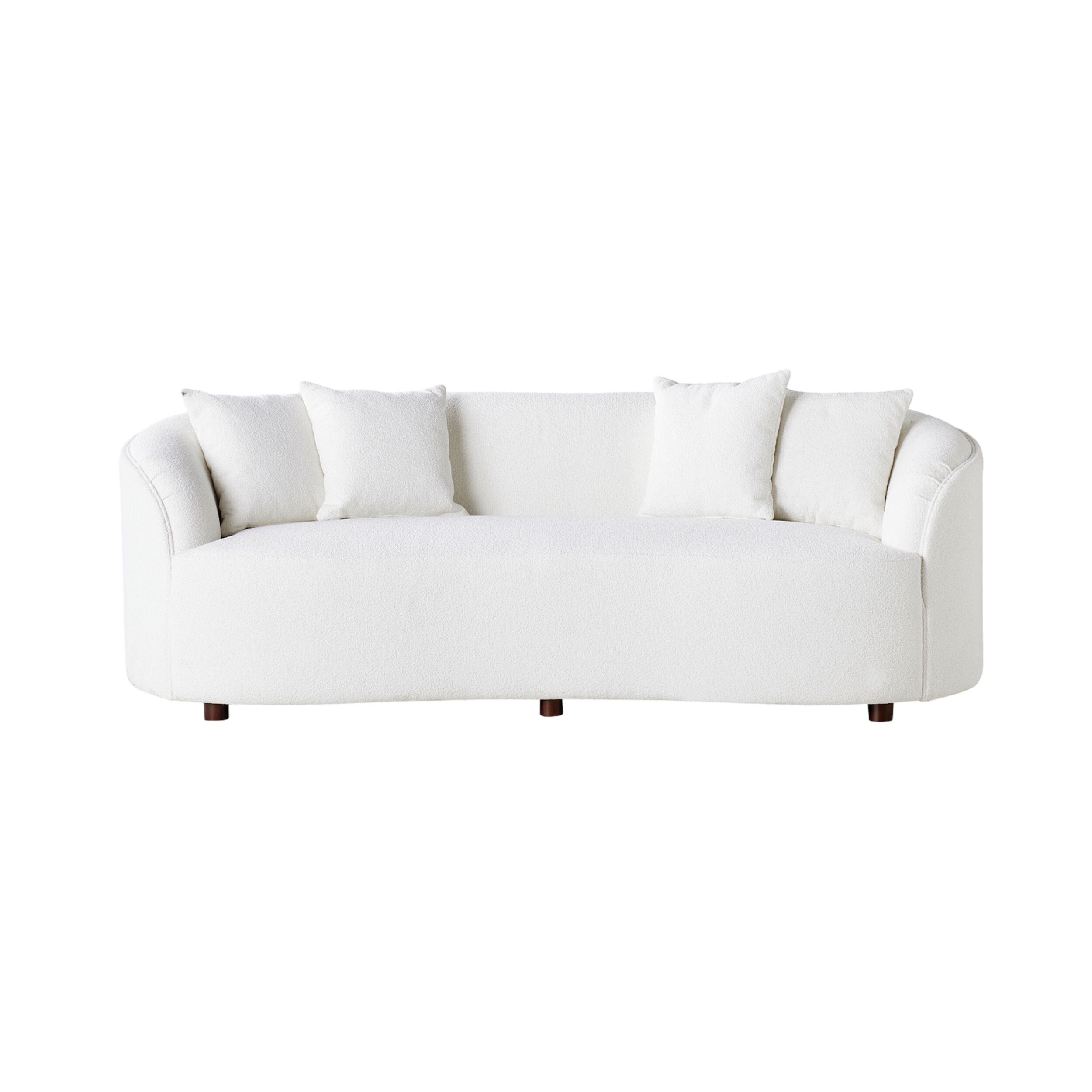 Alessa 3-Seater Sofa in Cloud White - Modern Living Room Furniture for Small Spaces & Apartments | Comfortable Couch for Relaxing, Entertaining & Family Gatherings