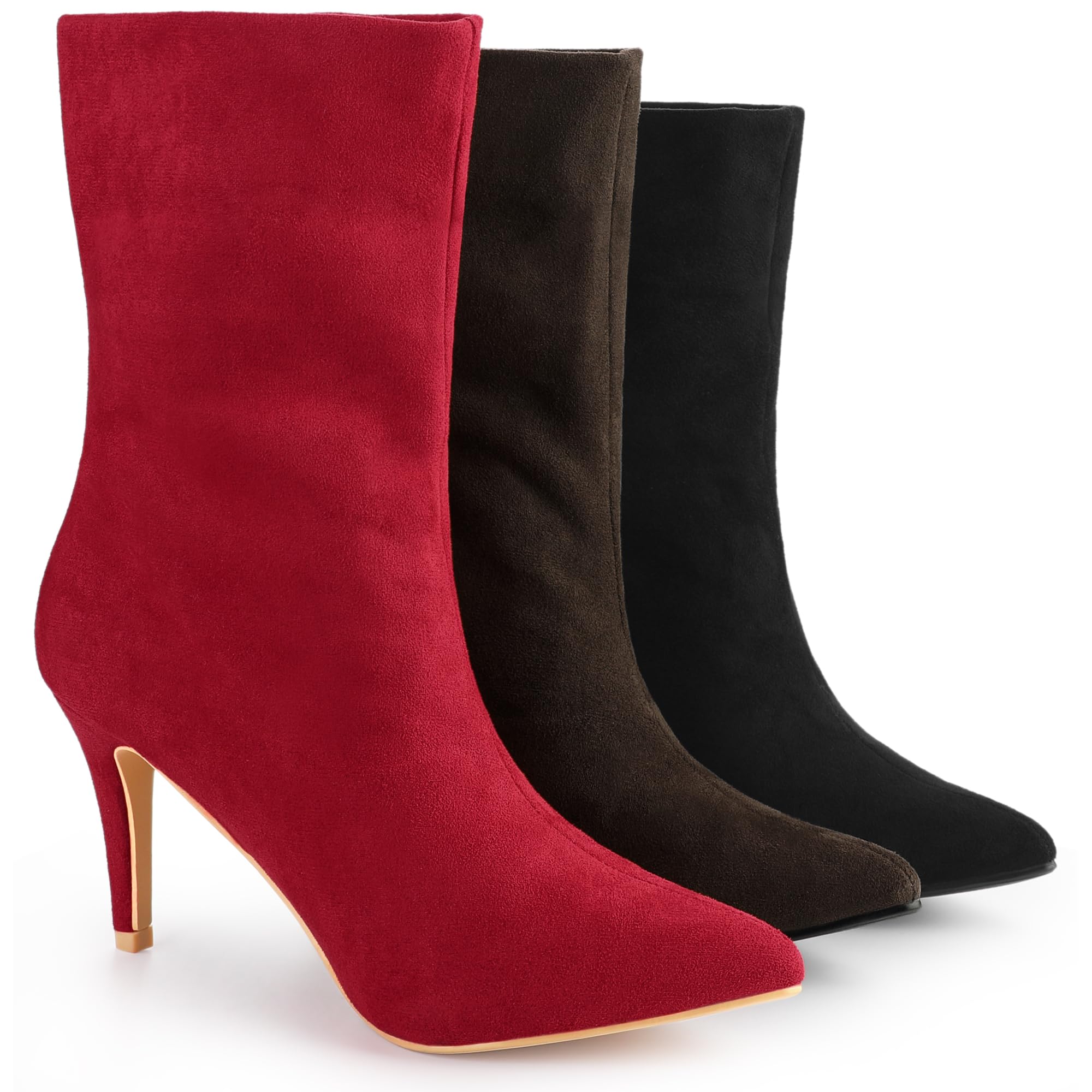 Perphy Women's Pointed Toe Stiletto Heel Ankle Boots - Foldable Sock Boots for Comfort & Style | Perfect for Office, Party & Night Out