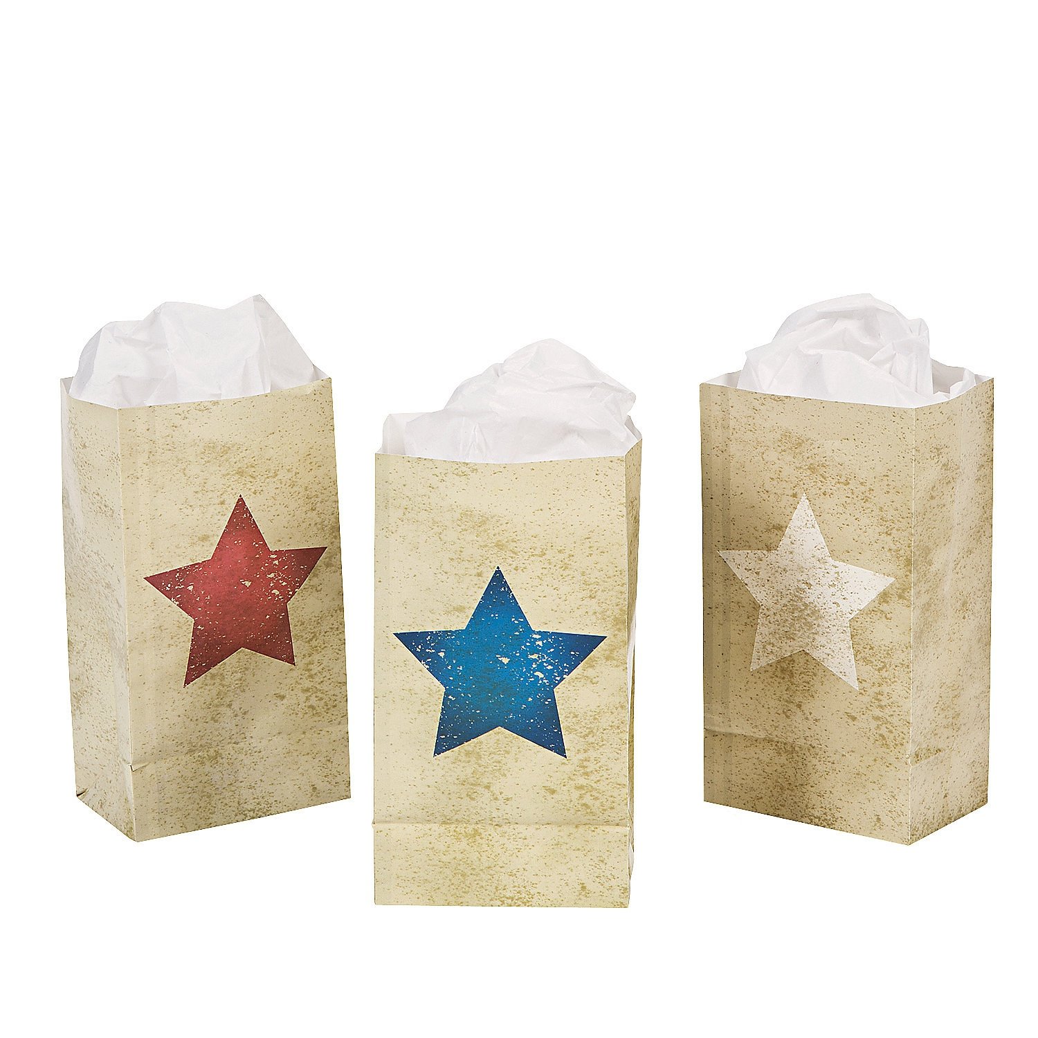 12 Mini Vintage Patriotic Treat Bags - Perfect for 4th of July Parties, Baby Showers & Patriotic Themed Events | Bulk Party Favors for Kids & Adults | USA Flag Design