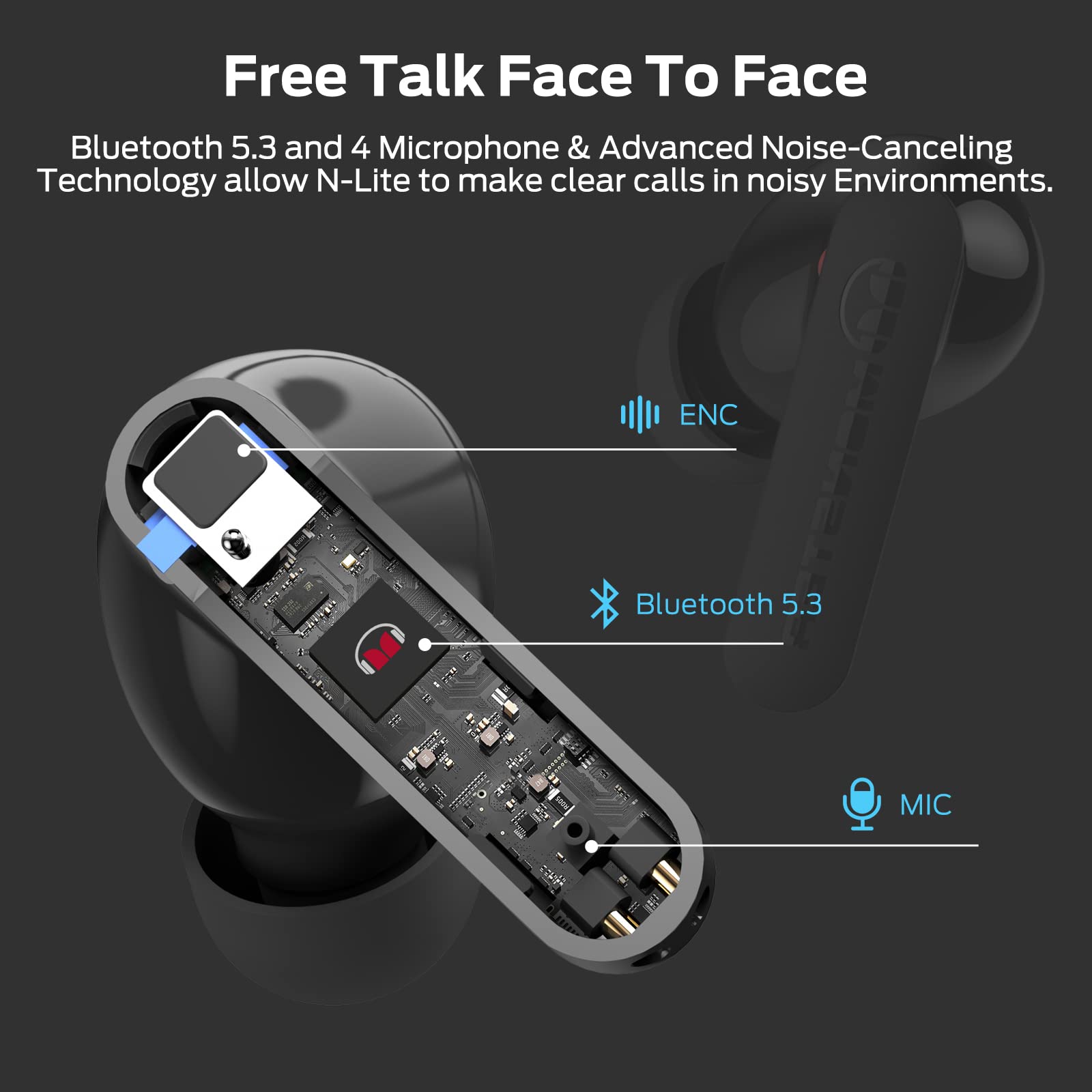 Monster Wireless Earbuds Bluetooth 5.3 Headphones with CVC 8.0 Noise Cancelling, IPX8 Waterproof in-Ear Stereo Earphones 60H Playtime, Fast Charging Bluetooth Earbuds for Running, Gym, Workout & Travel - Perfect for Sports Enthusiasts & Commuters
