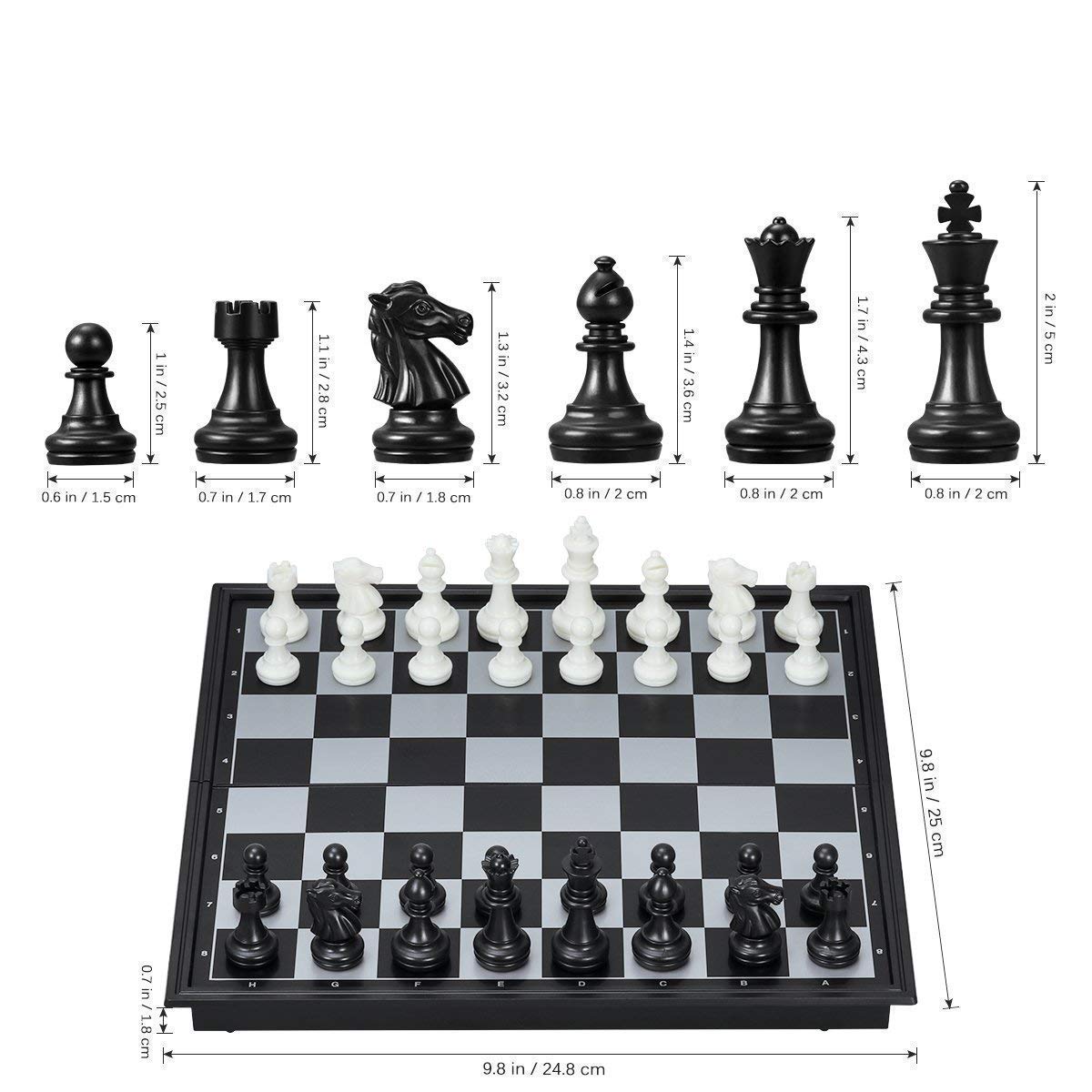 Magnetic Educational Chess Board Set - 10 Inch Folding Chess Game for Kids & Adults, 2 Players Travel Toy (Black) - Perfect for Family Game Nights, Travel, and Learning Strategy Skills