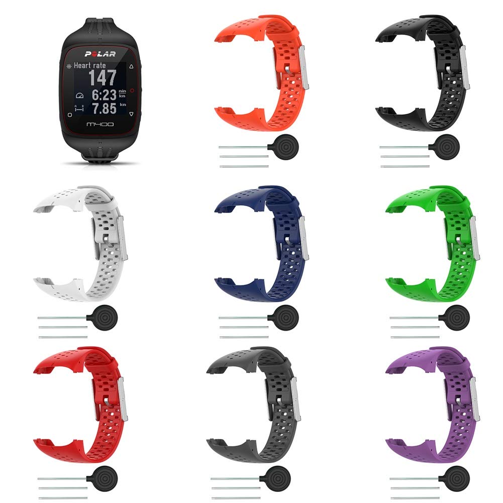 Polar M400/M430 Silicone Watch Band - Soft Adjustable Strap for Sports & Fitness