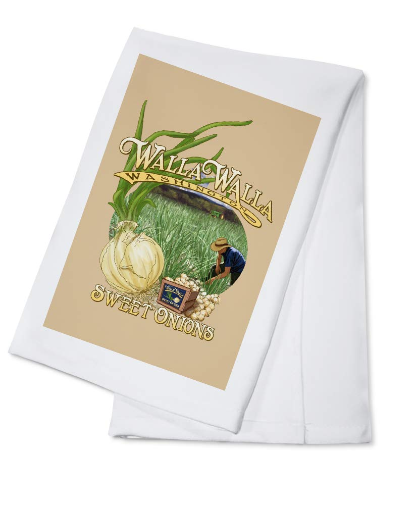 Organic Walla Walla Sweet Onions from Washington - 100% Cotton Tea Towel Set (Absorbent Kitchen Towels, Decorative Hand Towels for Home & Bathroom) - Perfect for Cooking, Baking, Dish Drying & Farmhouse Decor