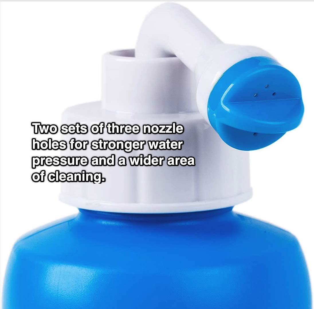 Portable Bidet Sprayer for Travel - 14oz (400ml) Handheld Bidet Bottle with Extended Nozzle & Travel Bag - Personal Hygiene Cleansing Solution for Toilet, Camping & Outdoor Use - iChanTon Brand
