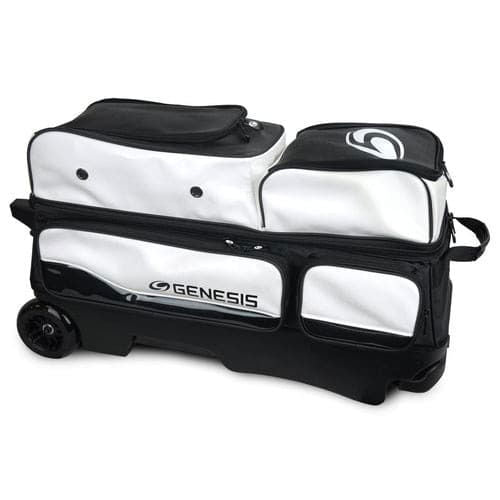 Genesis Carbon 3 Ball Roller Golf Bag - Lightweight White & Black Stand Bag with 3-Way Divider - Perfect for Golf Tournaments, Driving Range & Course Play