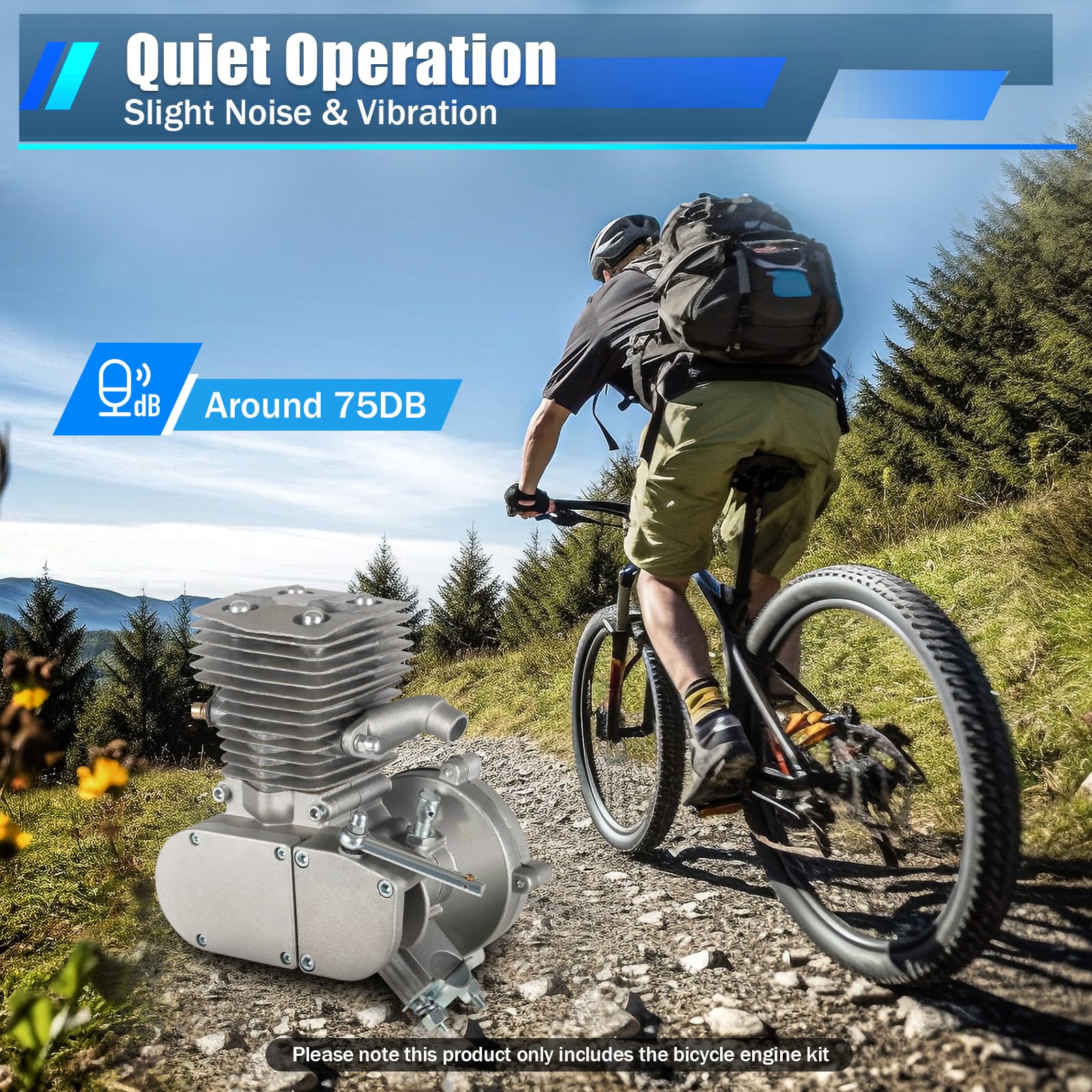 100CC 2-Stroke Bicycle Motor Kit - Complete Gasoline & Electric Bike Conversion Kit for Adults - DIY Bicycle Engine Upgrade for Commuting & Off-Road Adventures