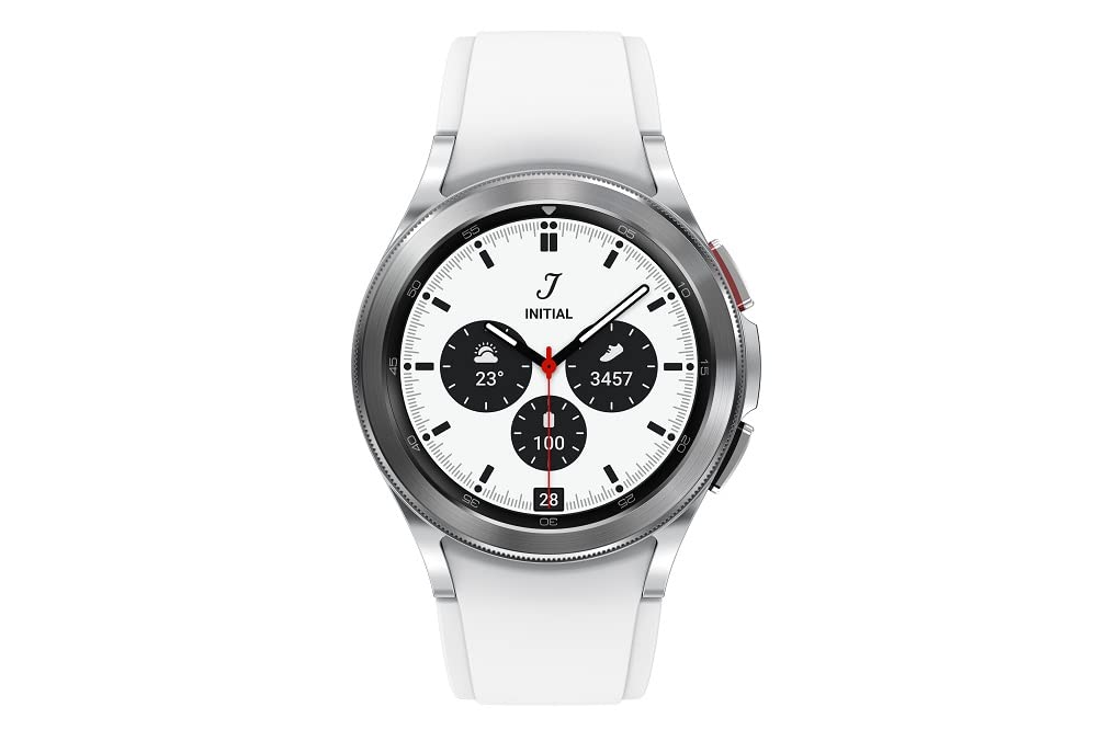 SAMSUNG Galaxy Watch 4 Classic 46mm Smartwatch with ECG, Heart Rate & Sleep Tracking, GPS, LTE, Fall Detection - Fitness Tracker for Running, Cycling & Workouts - US Version (Silver) - Perfect for Health Monitoring, Active Lifestyle & Daily Wear