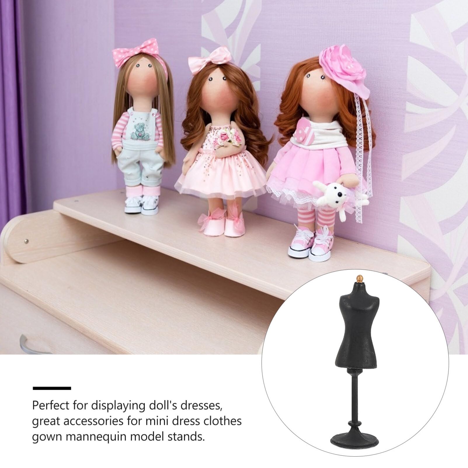 1:12 Scale Mini Female Dress Form Mannequin Torso - 2pcs Black Miniature Body Models for Home Decor, Landscape Garden Display & DIY Fashion Design - Perfect for Dollhouse, Crafts, and Girls Dresses Display