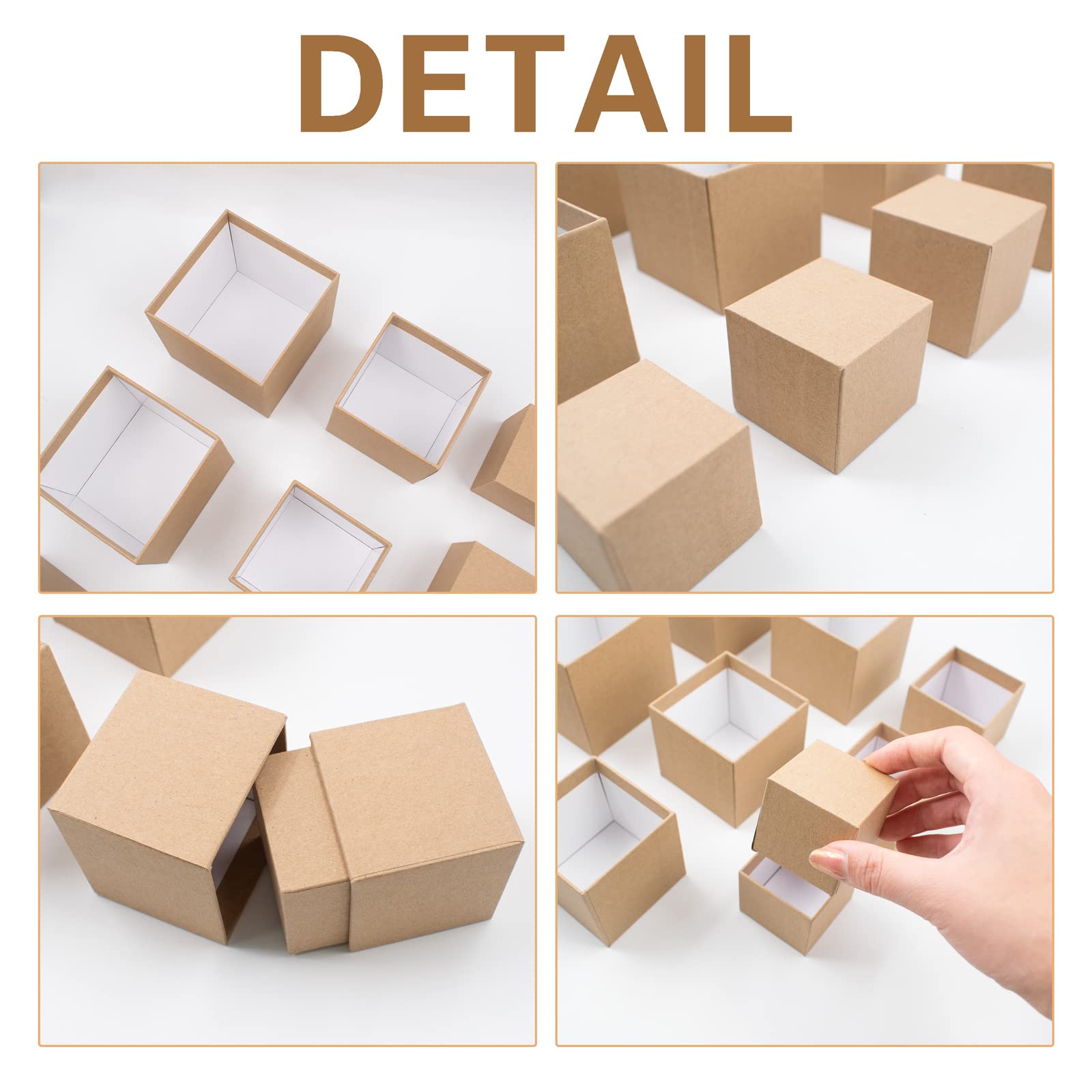 10-Piece Nesting Gift Box Set - Small Square Kraft Paper Surprise Prank Boxes for Christmas, Halloween & Birthday (1.7-3.5 Inch, Brown, Lidless) | Perfect for Party Favors, Jewelry Packaging & Creative Gift Wrapping