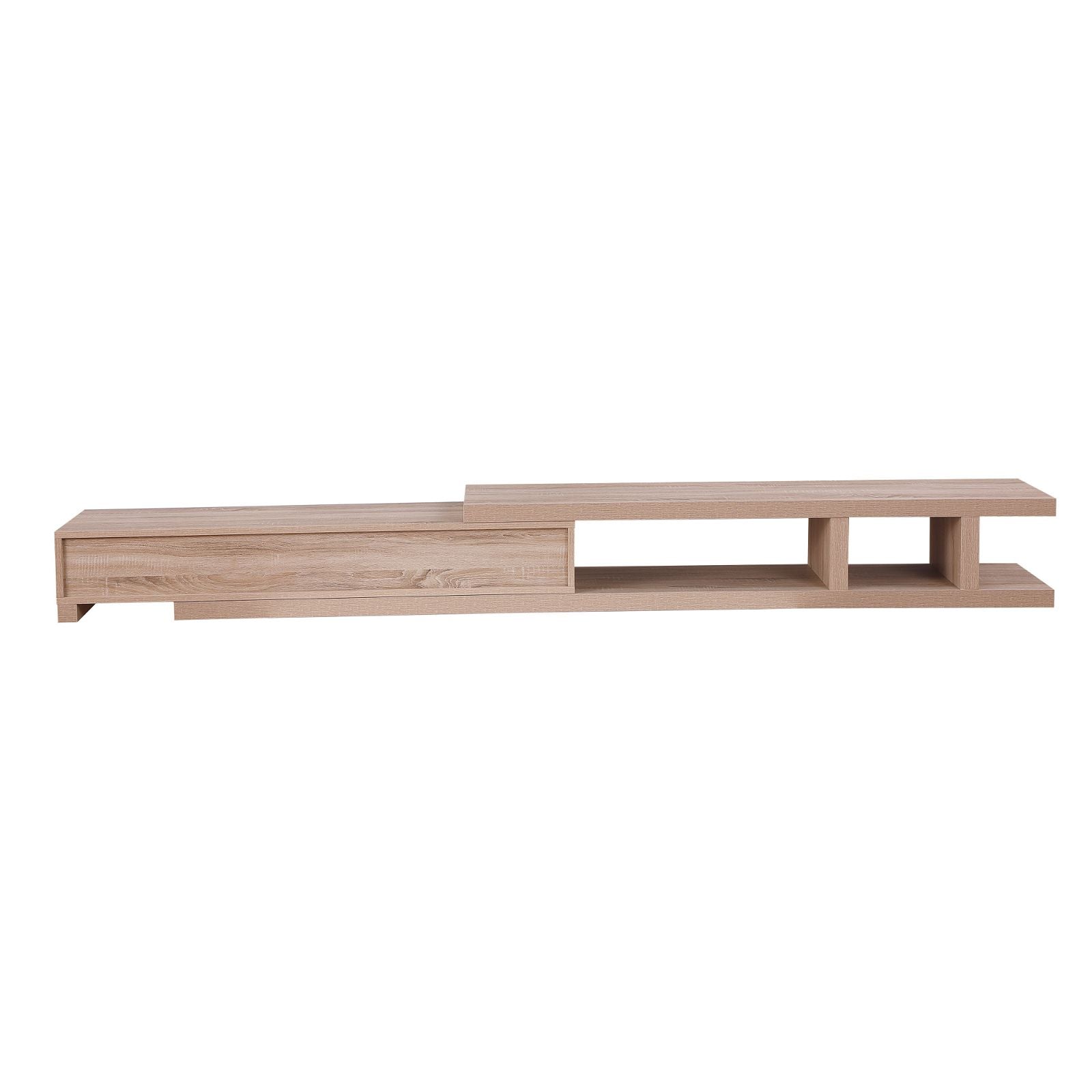 Criterion Extendable TV Stand 279cm - Solid Oak Entertainment Center for Living Room, Home Theater & Media Storage | Modern TV Cabinet with Adjustable Shelves