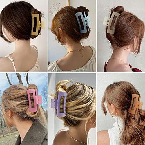 GT Gloptook Korean Fashion Large Pearl Hair Claw Clips - Set of 4 Stylish Barrettes for Women & Girls, Perfect for Long Hair Updos, Parties, Weddings & Daily Use
