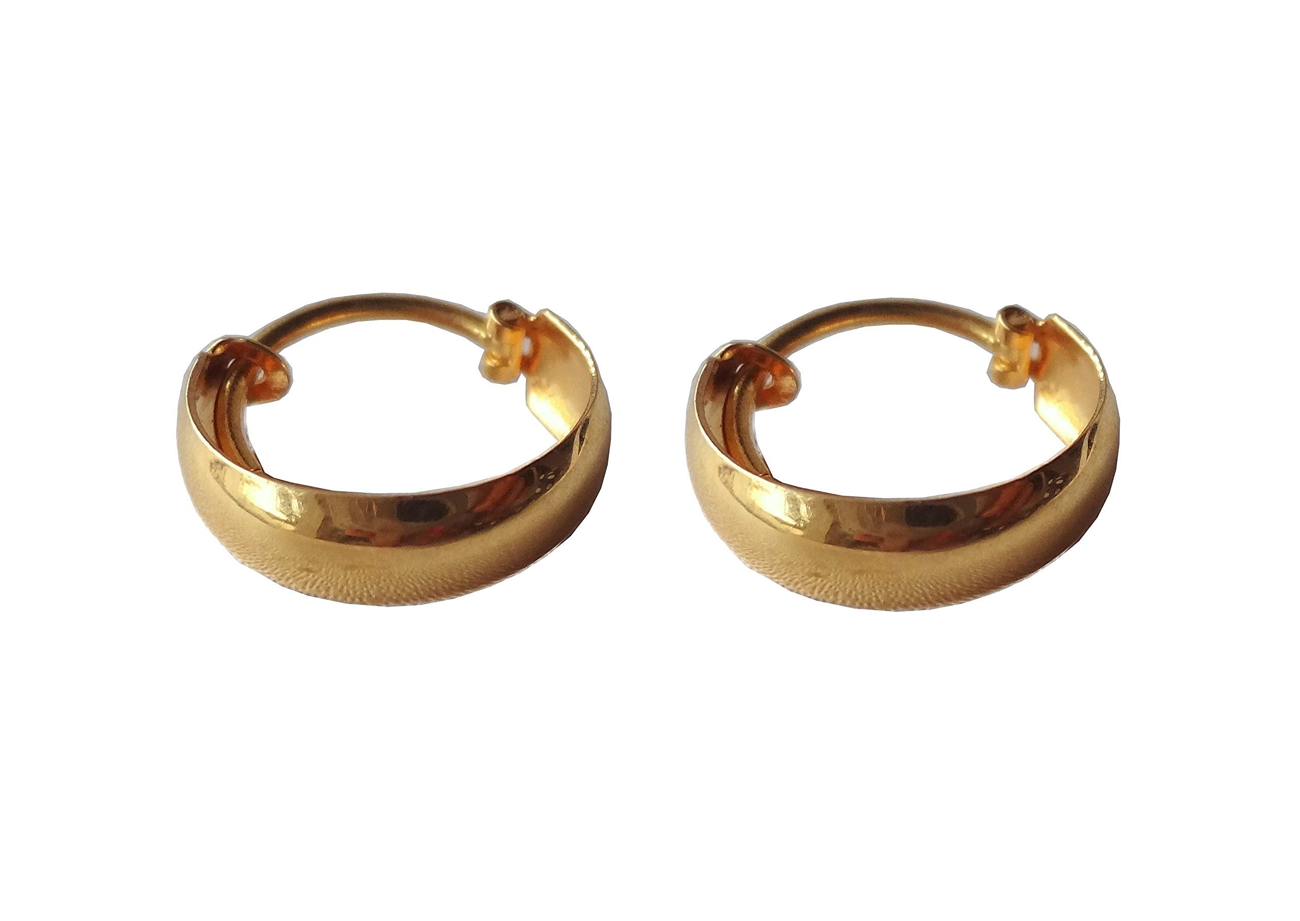 22K/18K Solid Gold Hoop Earrings - Certified Fine Yellow Gold Plane Design Jewelry for Women, Girls & Men (9mm Size) - Perfect for Everyday Wear, Gifts & Special Occasions