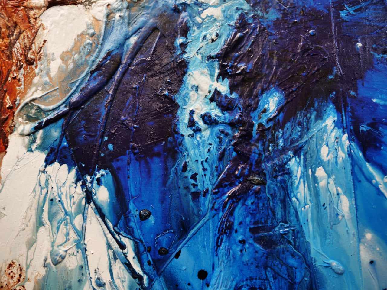 Blue Oxide Textured Abstract Painting 47