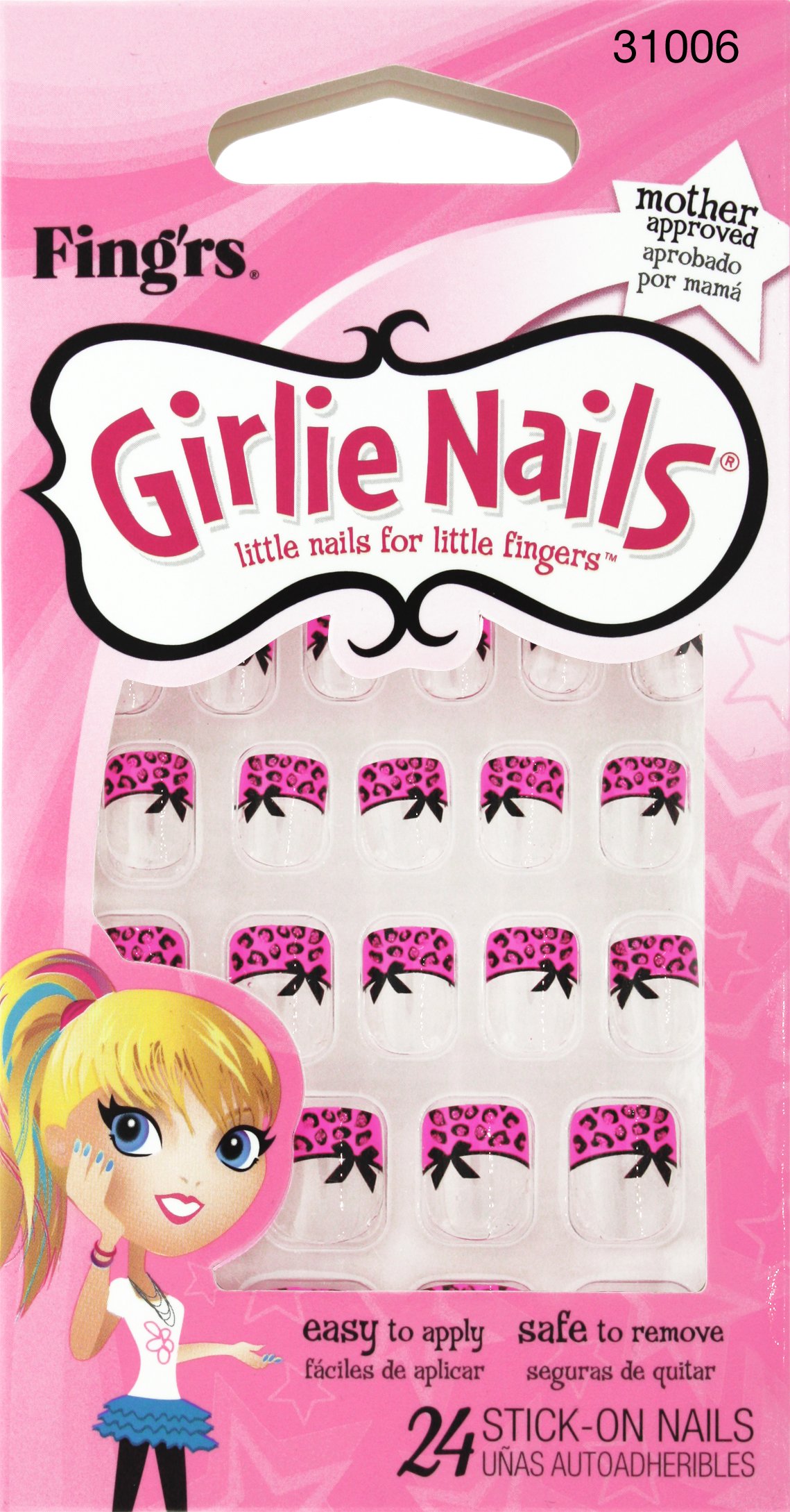 Pacific World Fingers Lil Fingers Nails Star - 24 Count Press-On Nails for Women | Easy to Apply Fake Nails with Glue | Perfect for Parties, Weddings & Special Occasions