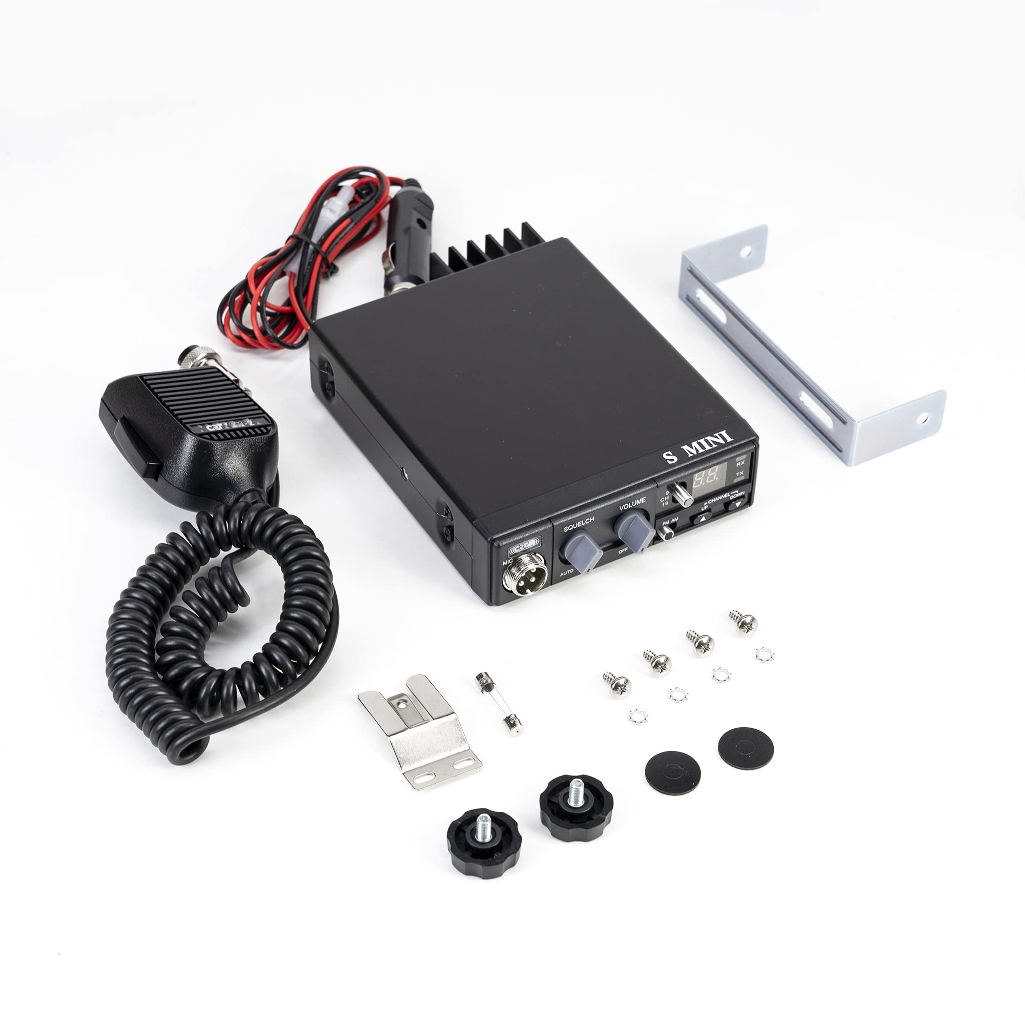 CB Radio CRT S Mini Double Tension 12V/24V 4W with ASQ AM-FM - Compact Trucker Radio for Long Haul Driving & Emergency Communication