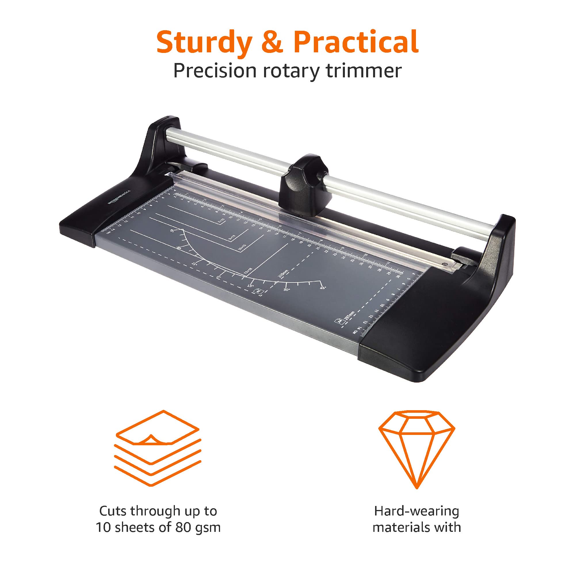 Amazon Basics A4 Paper Roll Cutter - Precision Cutting Tool for Office, School, and Craft Projects - Perfect for Documents, Artwork, and DIY Projects