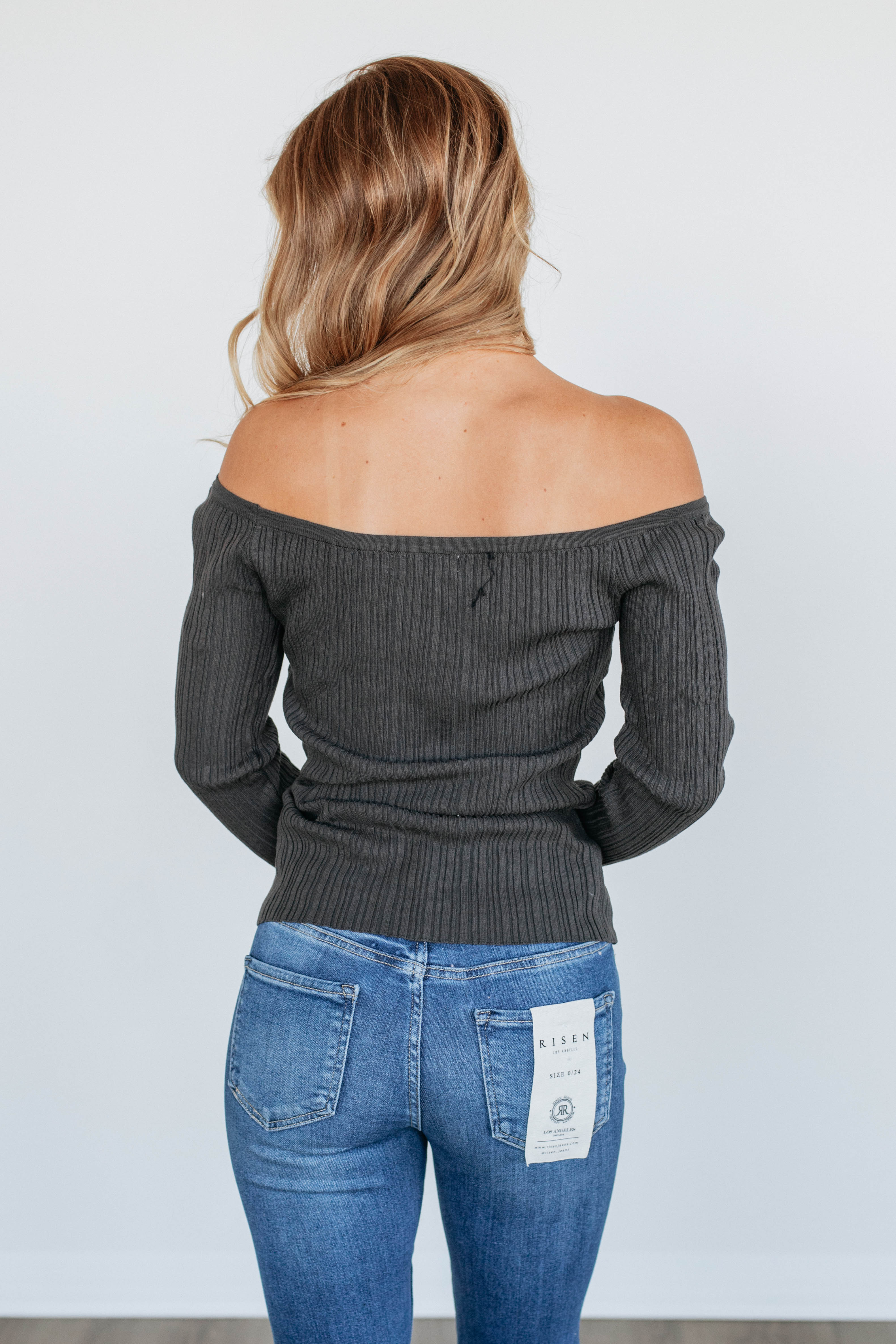 Loren Ribbed Top for Women - Soft Stretch Knit T-Shirt - Casual & Layering Essential - Perfect for Everyday Wear, Work, and Weekend Outfits