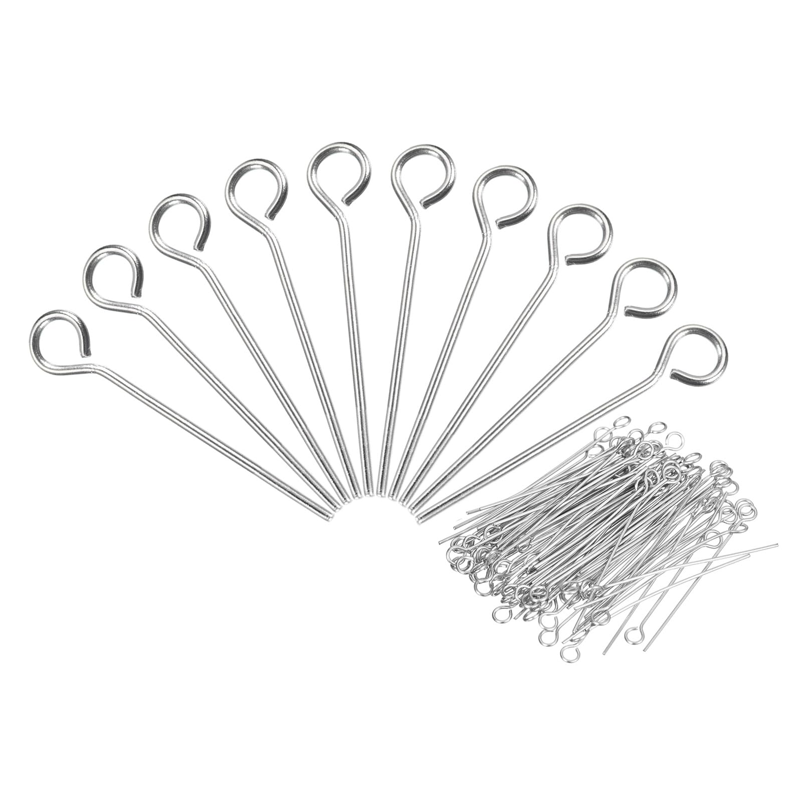 1000Pcs 304 Stainless Steel Jewelry Eye Pins - 18mm 22 Gauge Silver Open Eye Pins for DIY Jewelry Making, Necklaces, Bracelets, Earrings - Perfect for Crafting, Beading, and Handmade Jewelry Designs