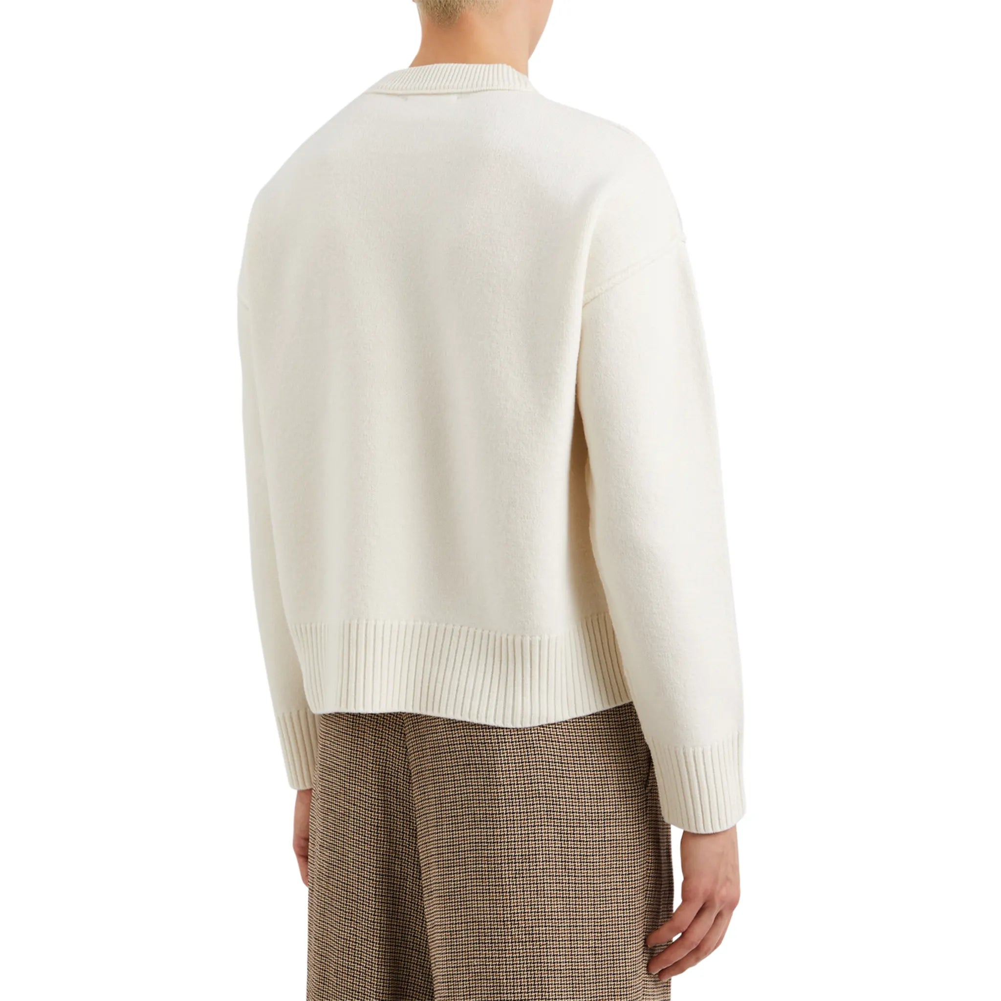 Ami Paris Red Ami De Coeur Logo Intarsia Off White Sweatshirt - Stylish Casual Pullover for Men & Women | Perfect for Streetwear, Date Night & Everyday Outfits