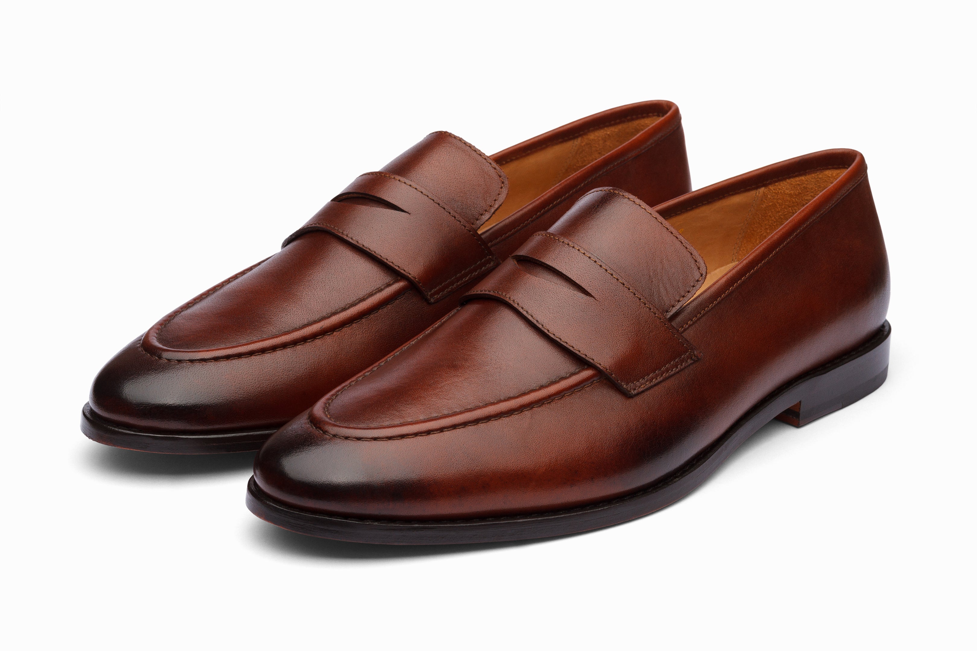 Premium Brown Penny Loafers for Men - Classic Slip-On Dress Shoes for Business, Casual & Office Wear - Comfortable & Stylish Leather Shoes for Everyday Use