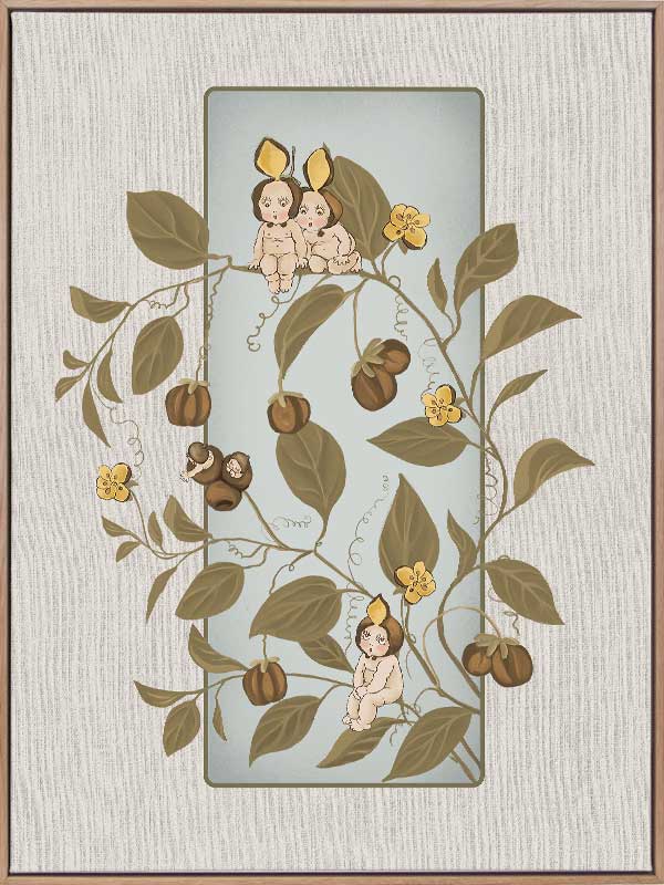 Boronia Babies Grey Canvas Art Print - Nursery Wall Decor, Baby Room Aesthetic, Modern Kids Art for Bedroom & Playroom