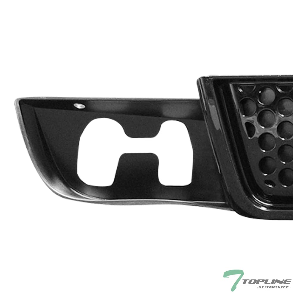 Glossy Black ABS Front Upper Hood Grill & Lower Bumper Grille Guard with Round Hole Mesh Design - Compatible with 2007-2014 GMC Yukon XL Denali | Perfect for Off-Road Protection & Custom Styling