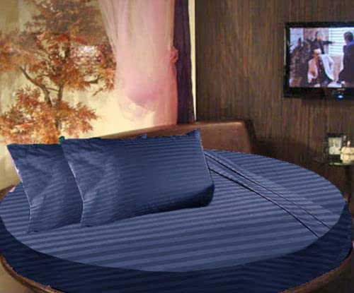 Premium 600 Thread Count 100% Egyptian Cotton Round Bed Sheet Set - 4 Piece (84