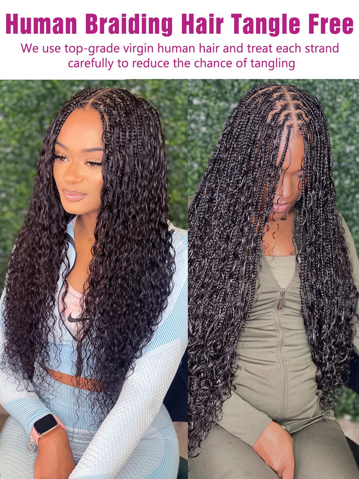 1B Black Deep Wave Bulk Human Hair for Braiding - 18 Inch No Weft Curly Hair Extensions (100g) | Perfect for Boho Braids, Wet & Wavy Styles, Protective Hairstyles & Natural Hair Care