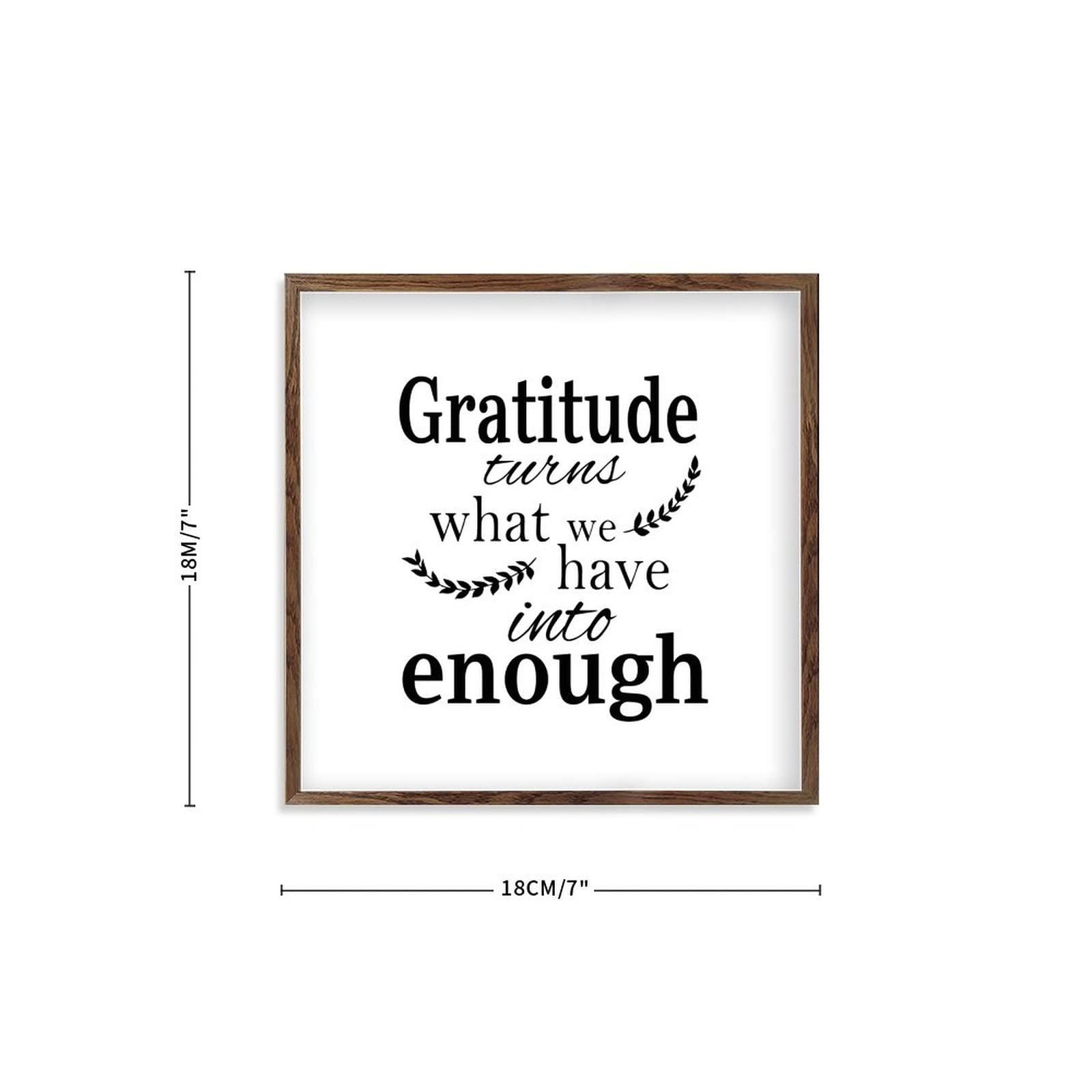 Wood Sign with Gratitude Quote - Farmhouse Wall Decor for Living Room & Bathroom