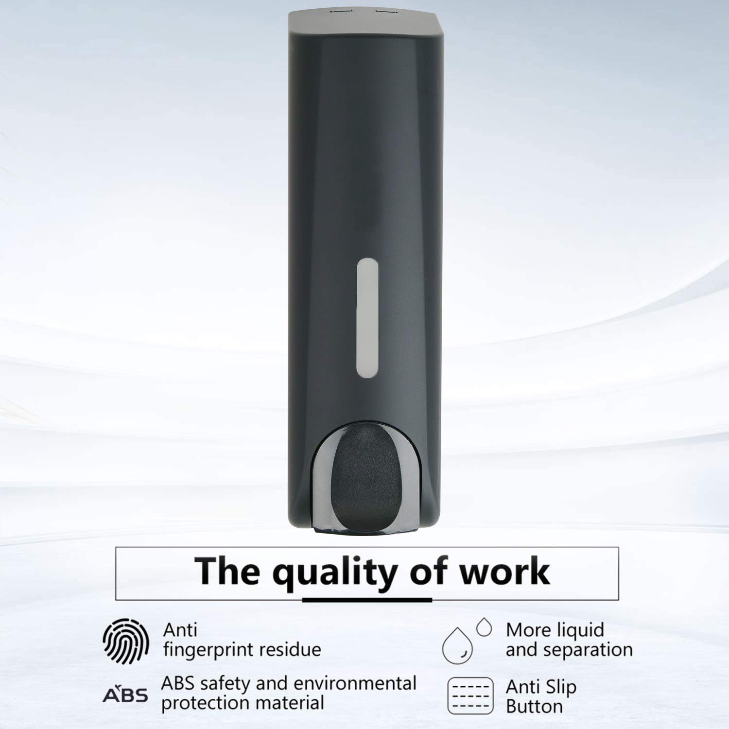 **No Drill Shampoo & Conditioner Dispenser - Wall Mounted Shower Dispenser for Bathroom & Hotel - Black Single Chamber - Perfect for Shower, Gym & Spa**